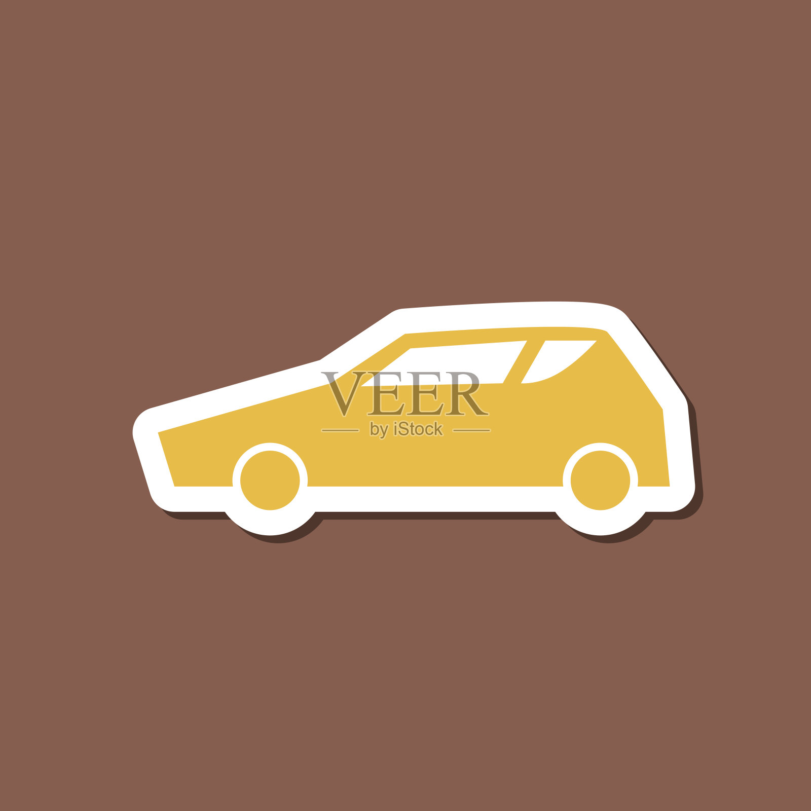 贴纸式交通图标插画图片素材