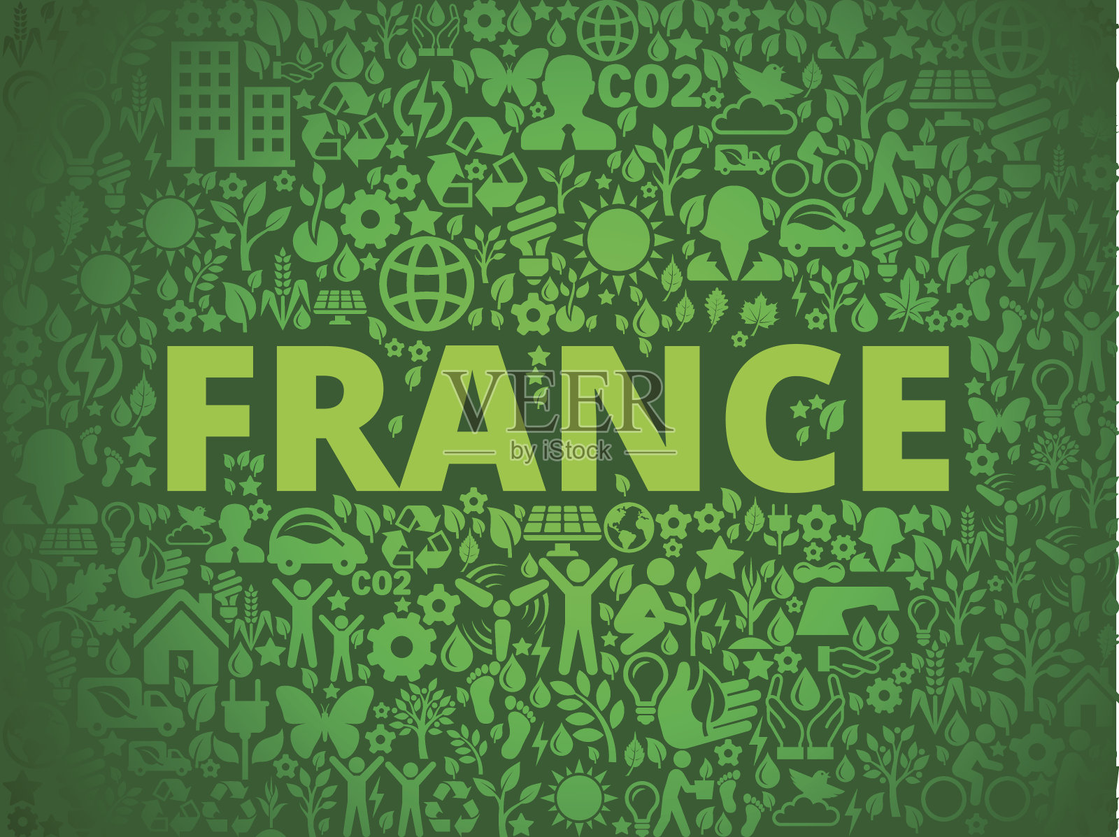 法国环境保护矢量图标模式插画图片素材