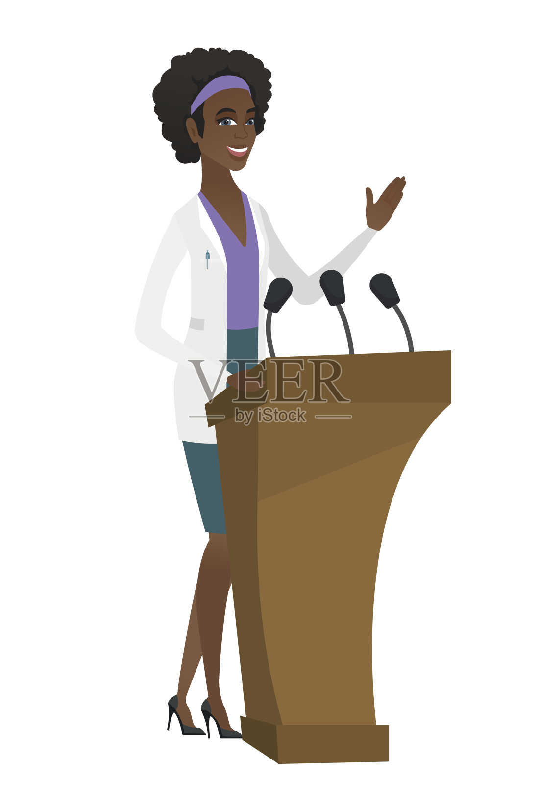 在论坛上发表演讲的医生插画图片素材