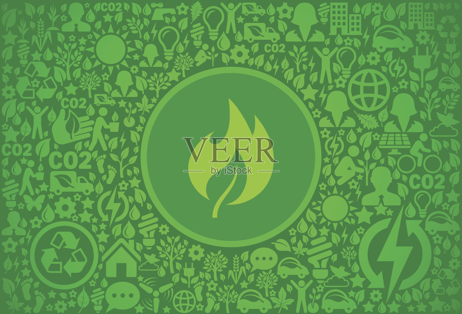 火环境绿色矢量图标模式插画图片素材