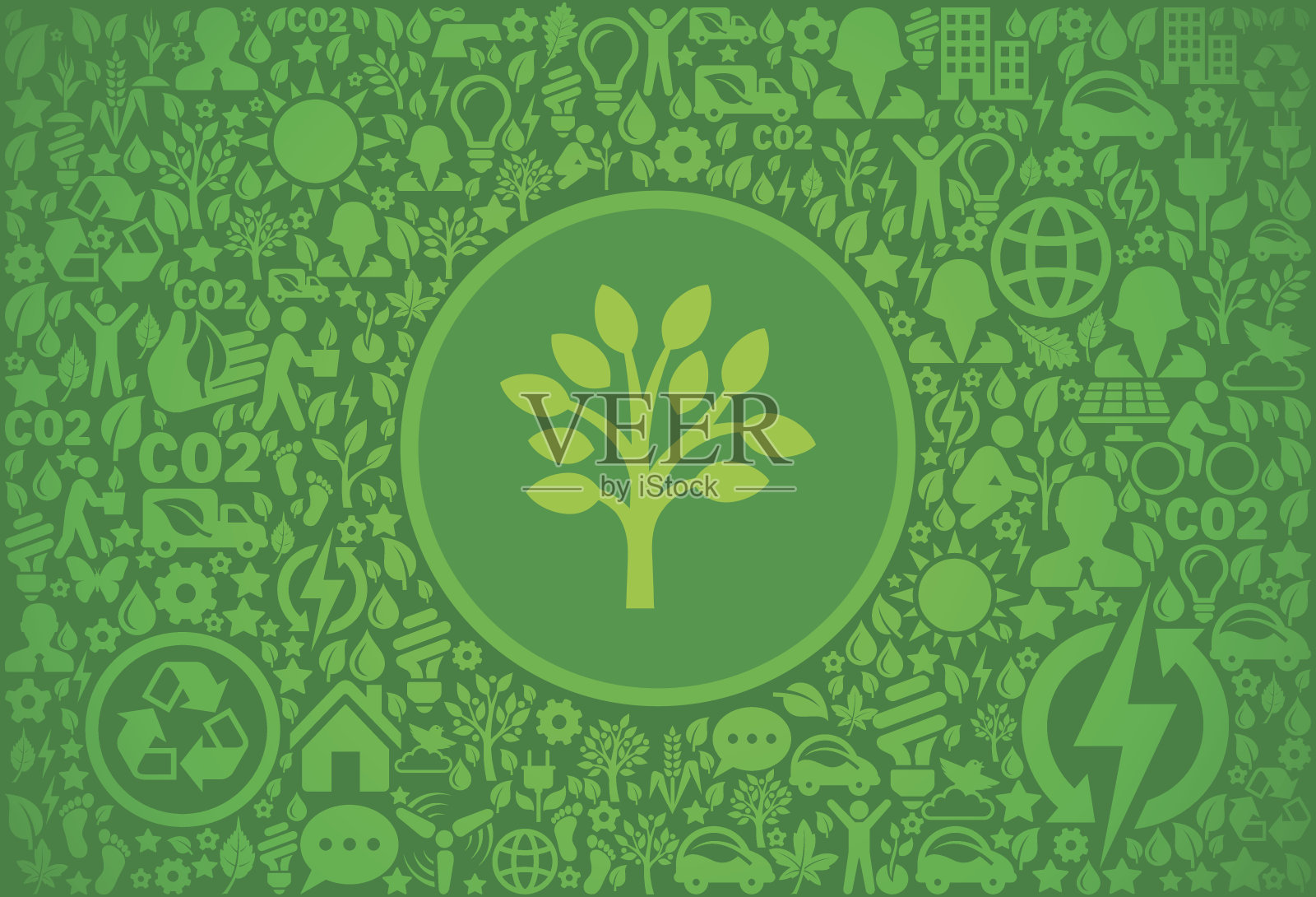 树环境绿色矢量图标模式插画图片素材
