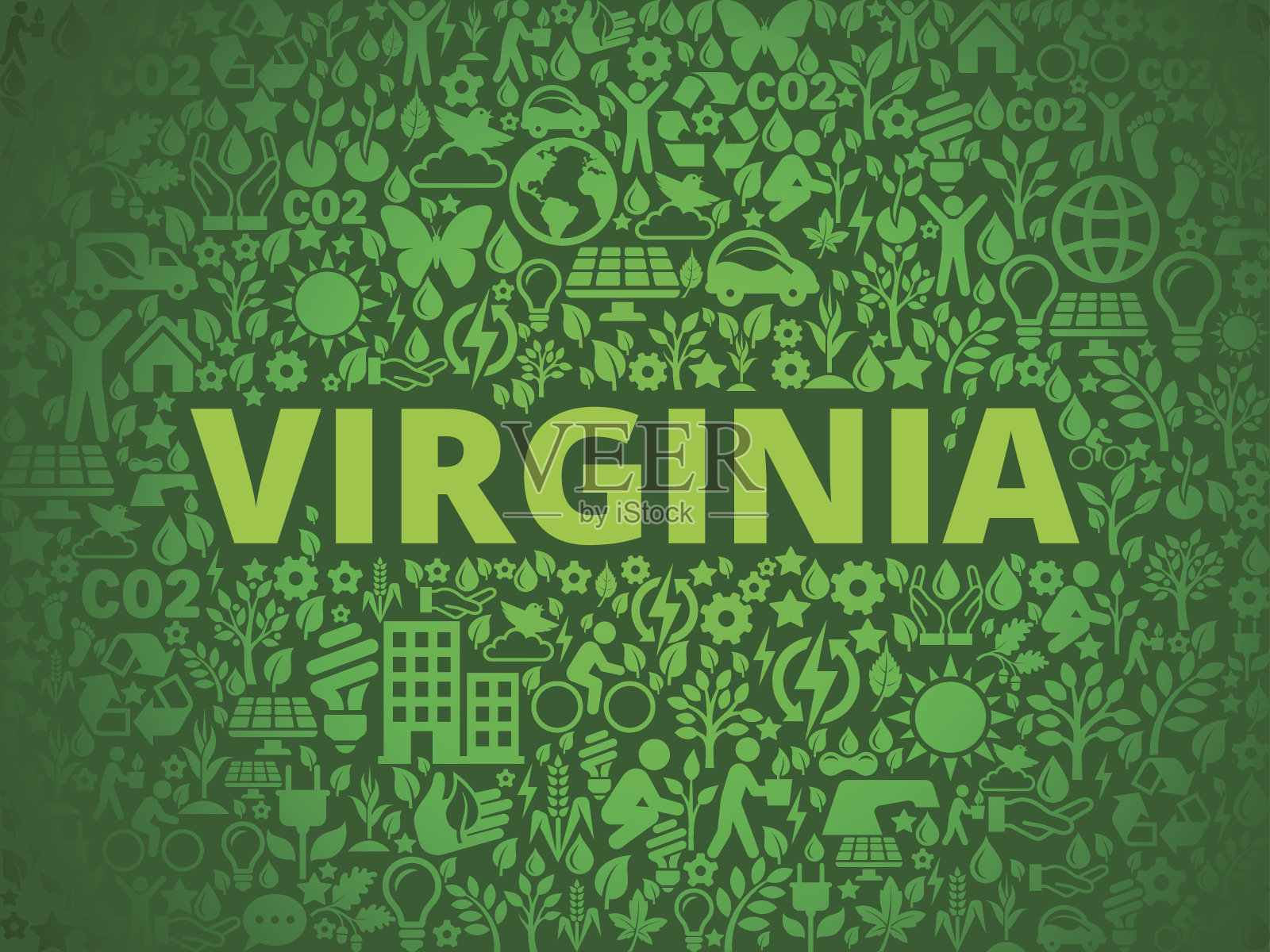 弗吉尼亚环境保护向量图标模式插画图片素材