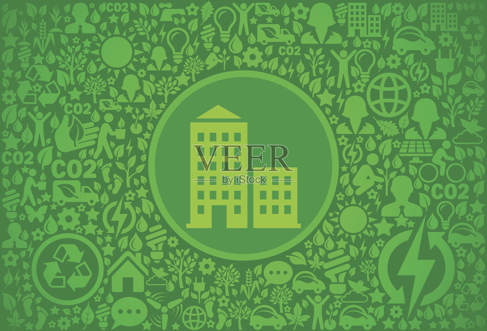 公寓建筑环境绿色矢量图标模式插画图片素材