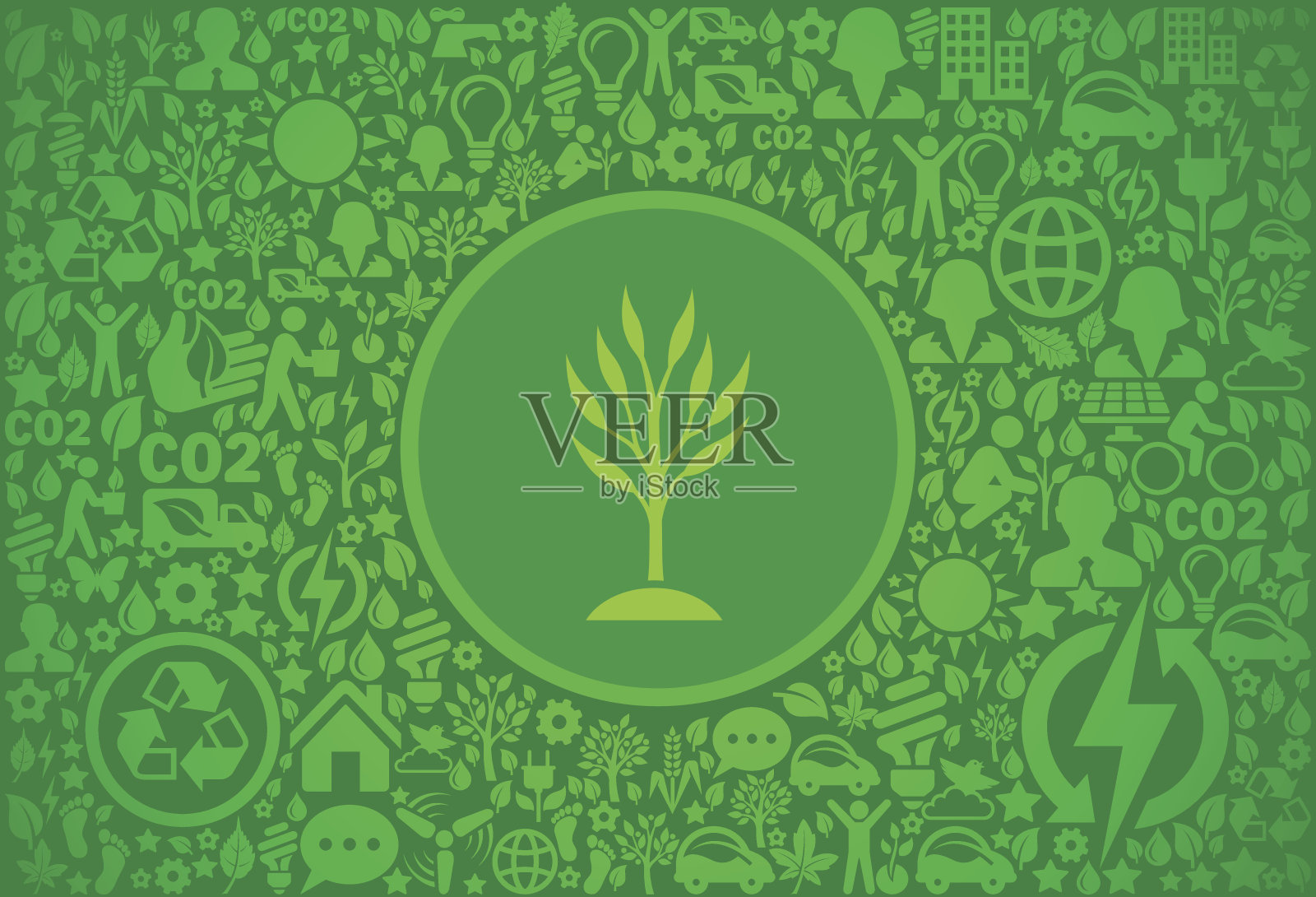 生长树环境绿色矢量图标模式插画图片素材