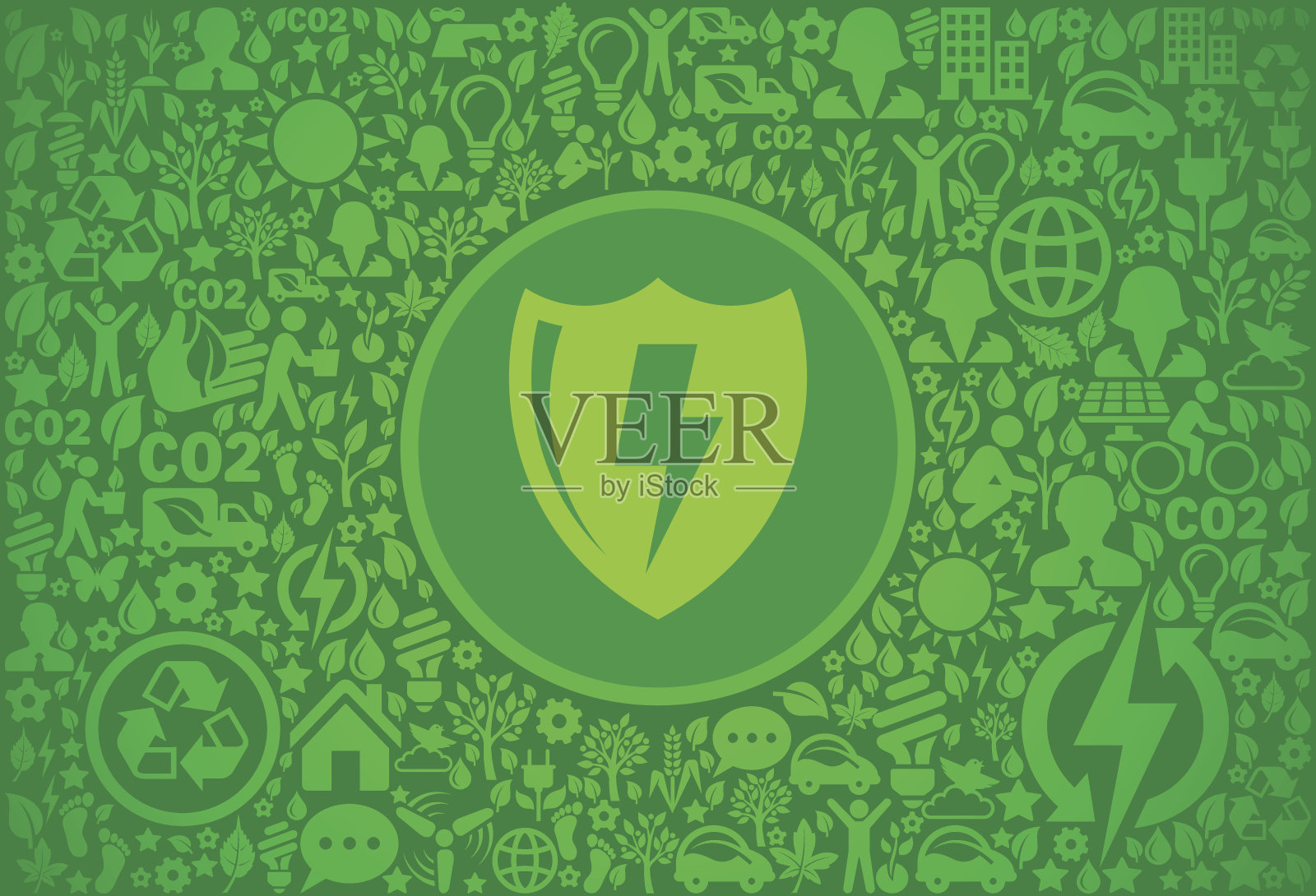 电屏蔽环境绿色矢量图标模式插画图片素材