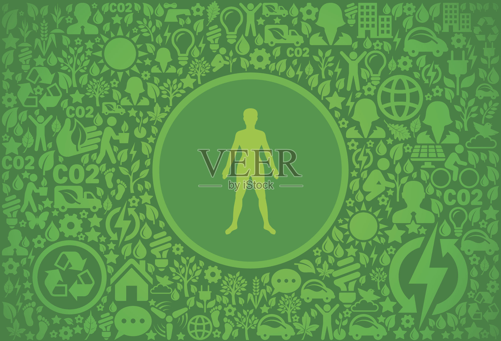 人体环境绿色矢量图标模式插画图片素材