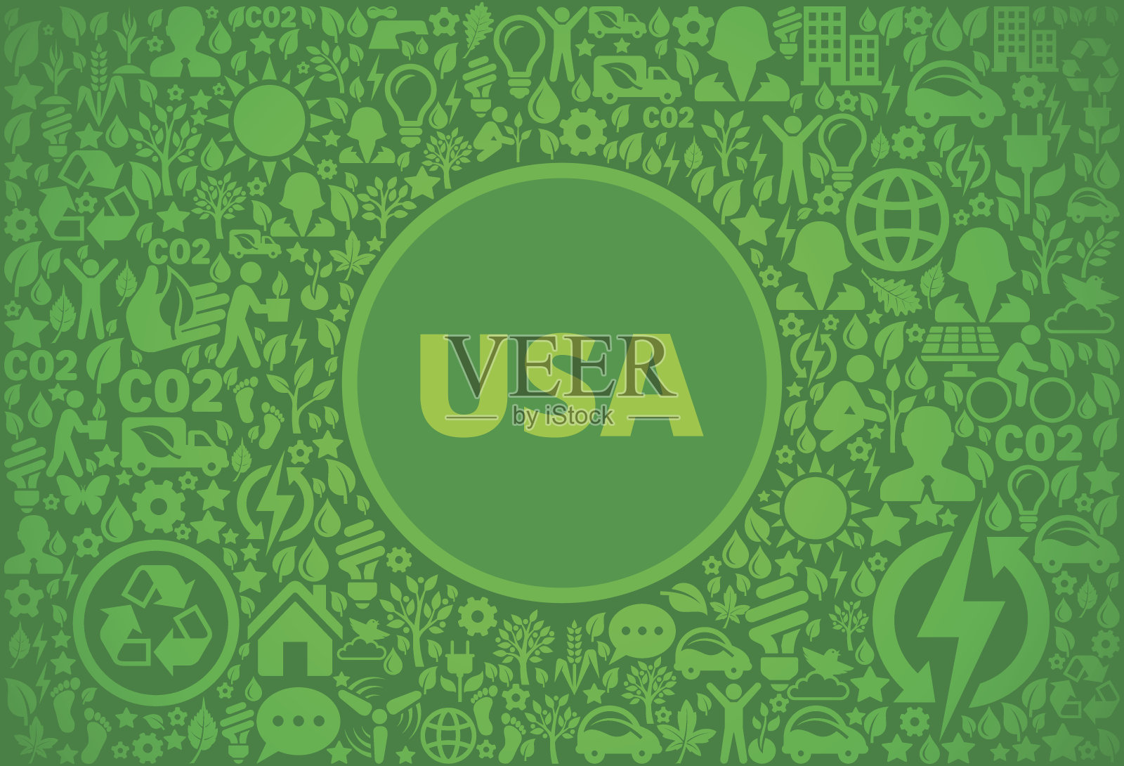 美国环境绿色矢量图标模式插画图片素材