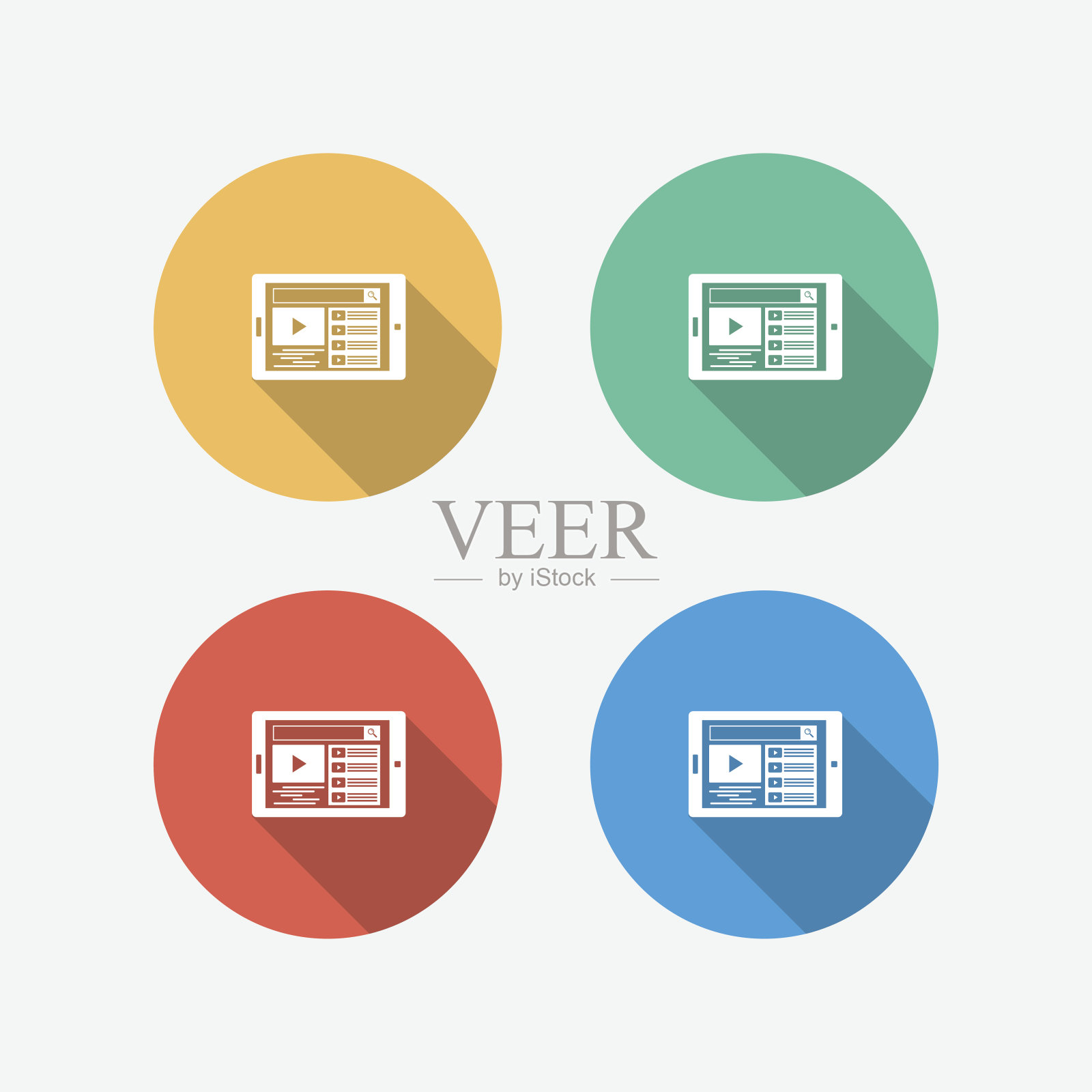 视频营销平面图标图标素材