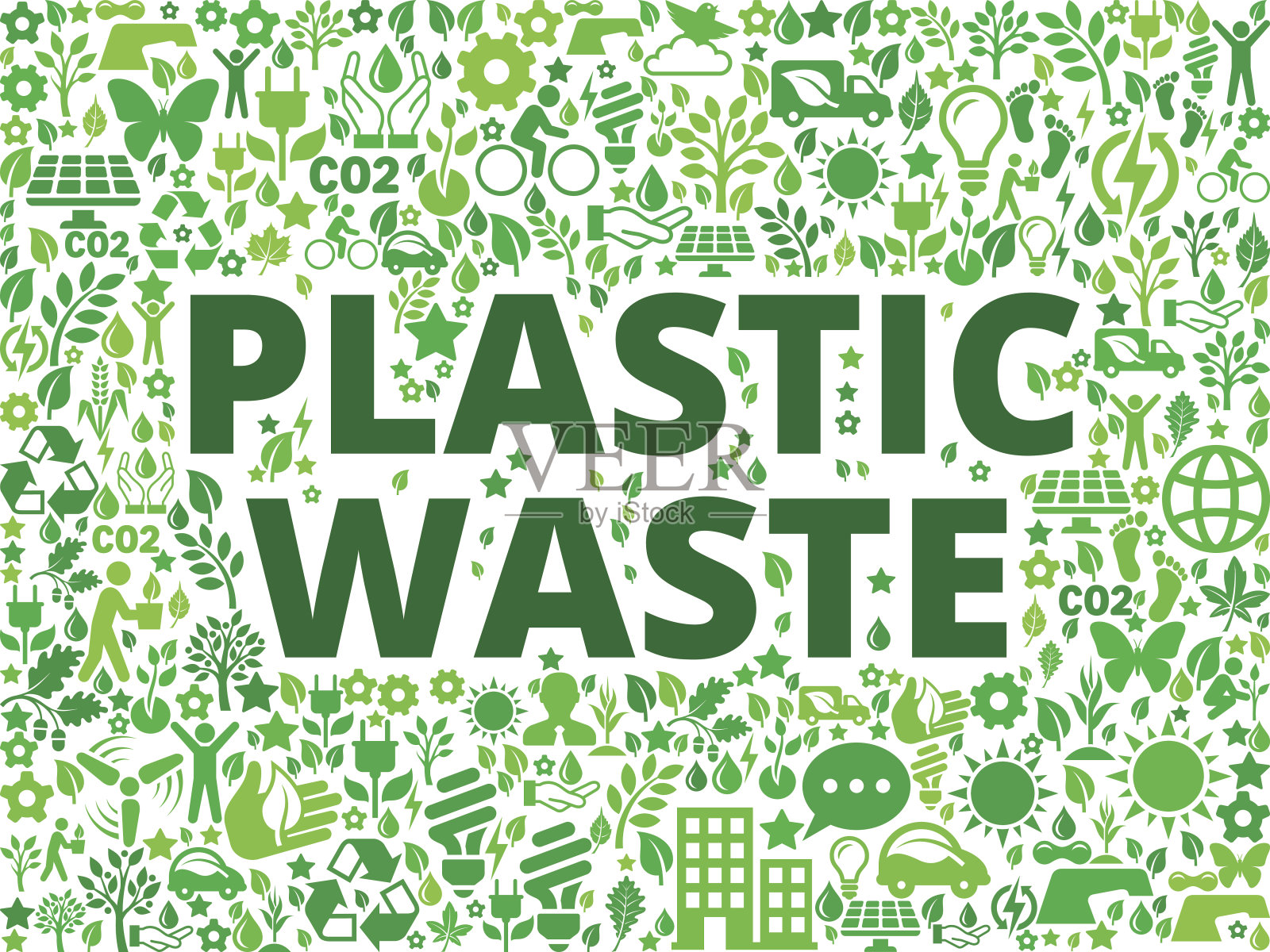 塑料废弃物环保矢量图标模式插画图片素材