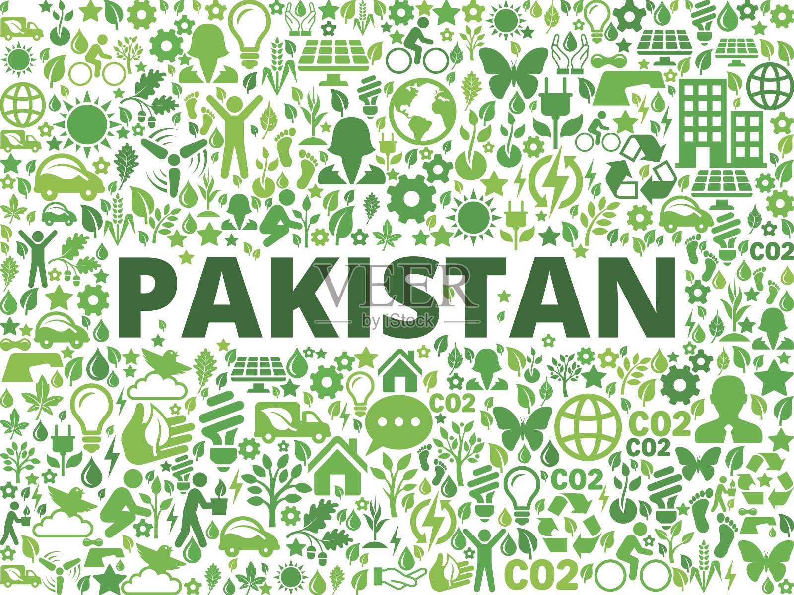 巴基斯坦环境保护矢量图标模式插画图片素材