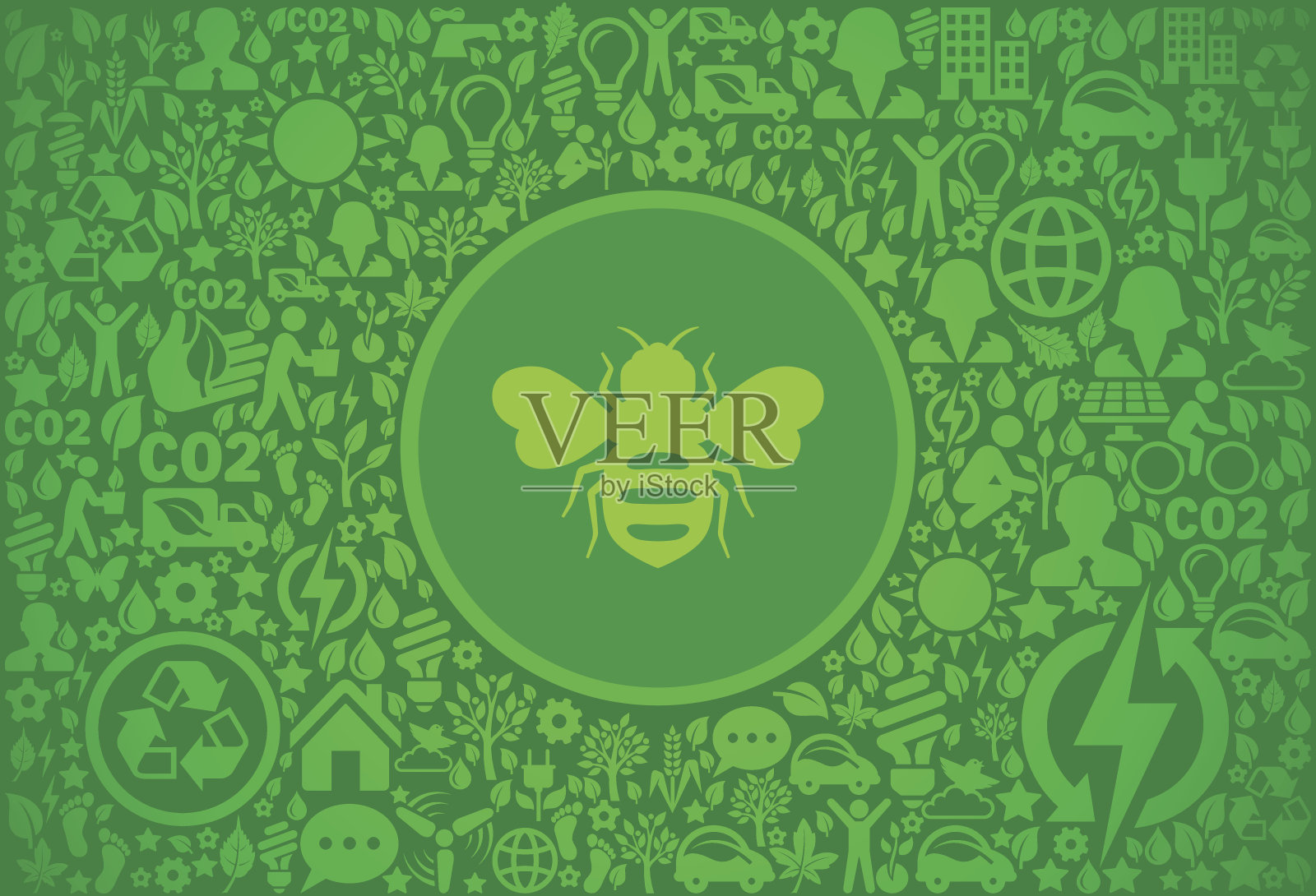 蜜蜂环境绿色矢量图标模式插画图片素材