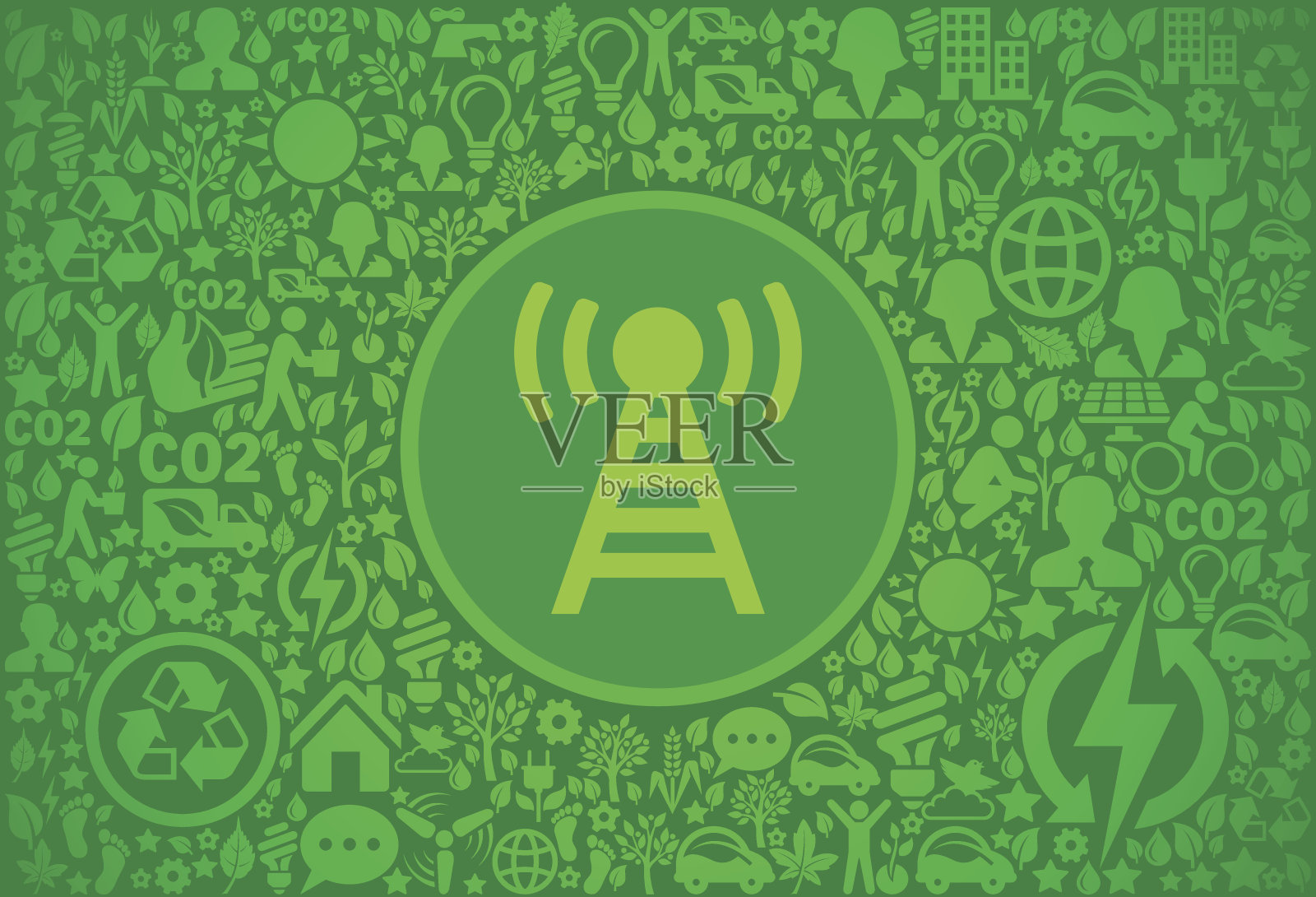 连接环境绿色矢量图标模式插画图片素材