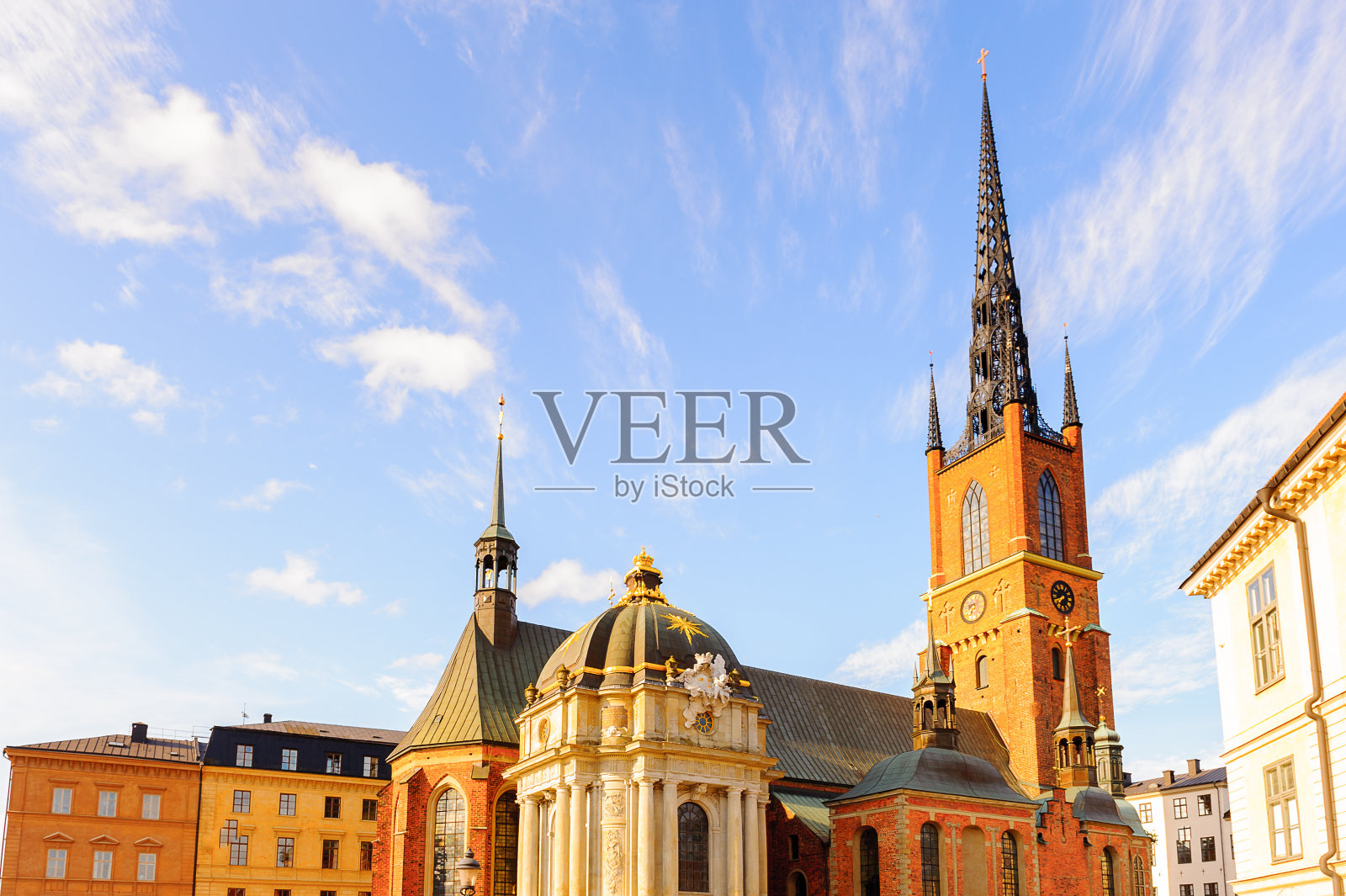 利达霍尔姆教堂，利达霍尔曼(“骑士岛”)，老城，斯德哥尔摩，瑞典。照片摄影图片