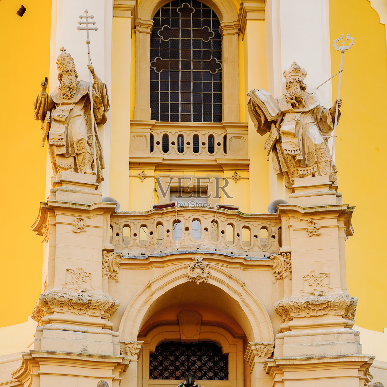 圣乔治大教堂大门，利沃夫，乌克兰西部。在19世纪和20世纪，这座大教堂是乌克兰希腊天主教堂的母教堂照片摄影图片