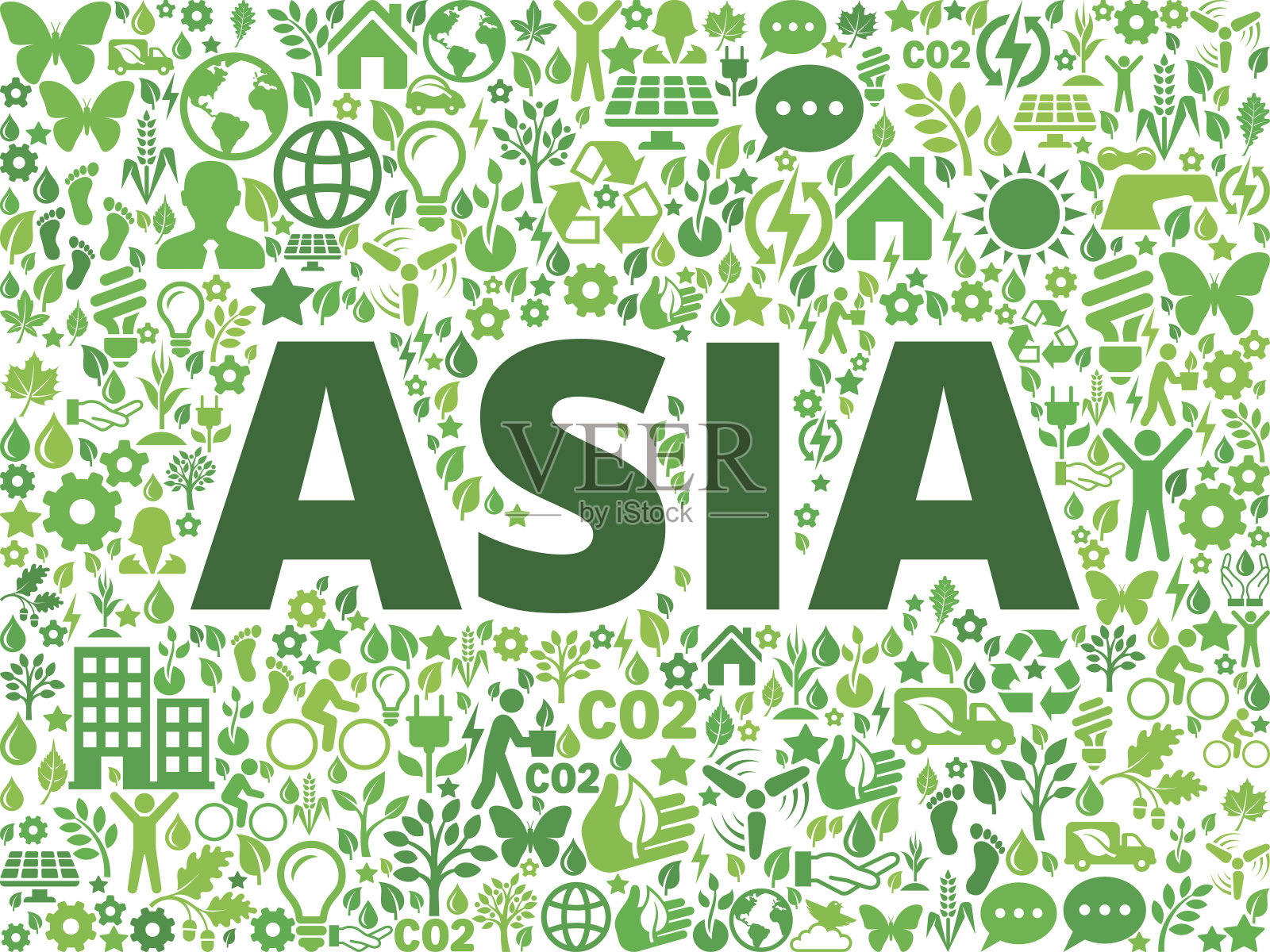 亚洲环境保护矢量图标模式插画图片素材