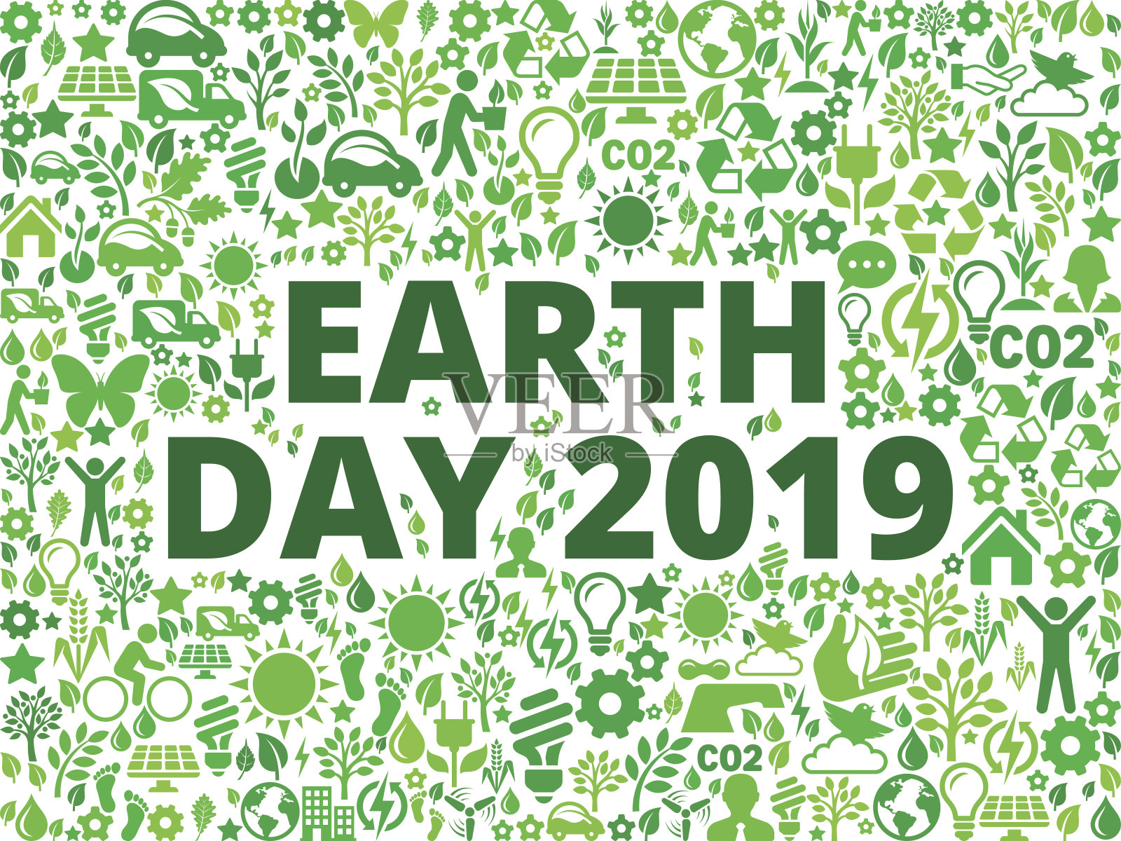 2019年地球日环境保护矢量图标模式插画图片素材