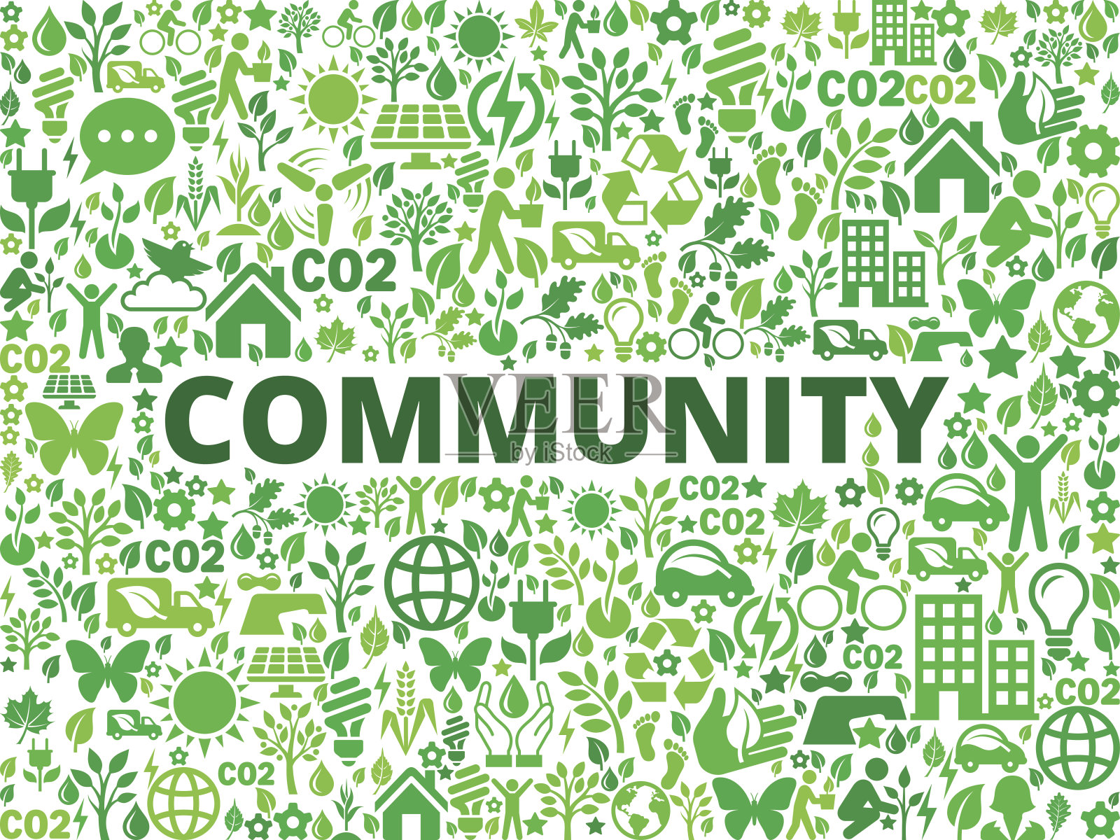 社区环境保护矢量图标模式插画图片素材