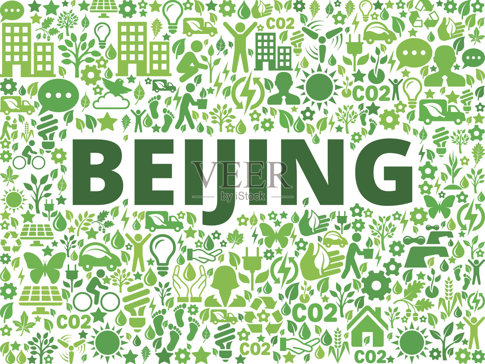 北京环境保护矢量图标模式插画图片素材