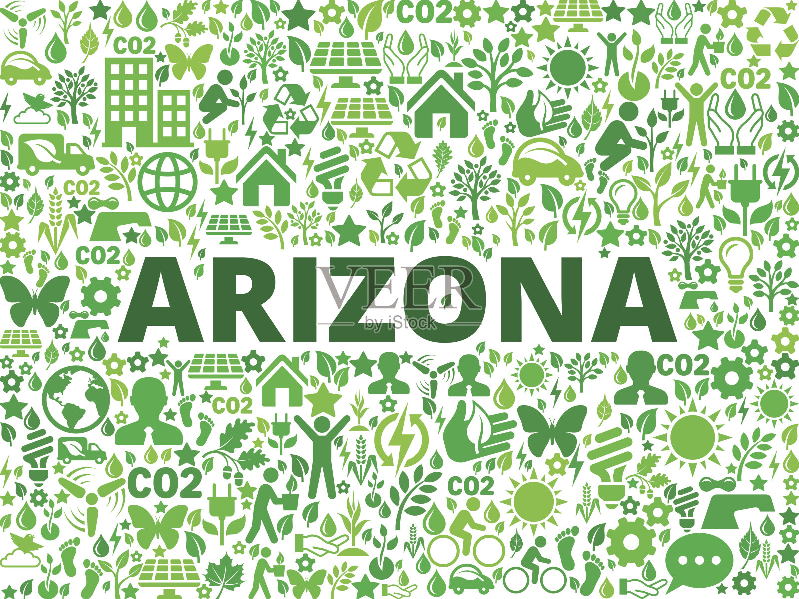 亚利桑那州环境保护矢量图标模式插画图片素材