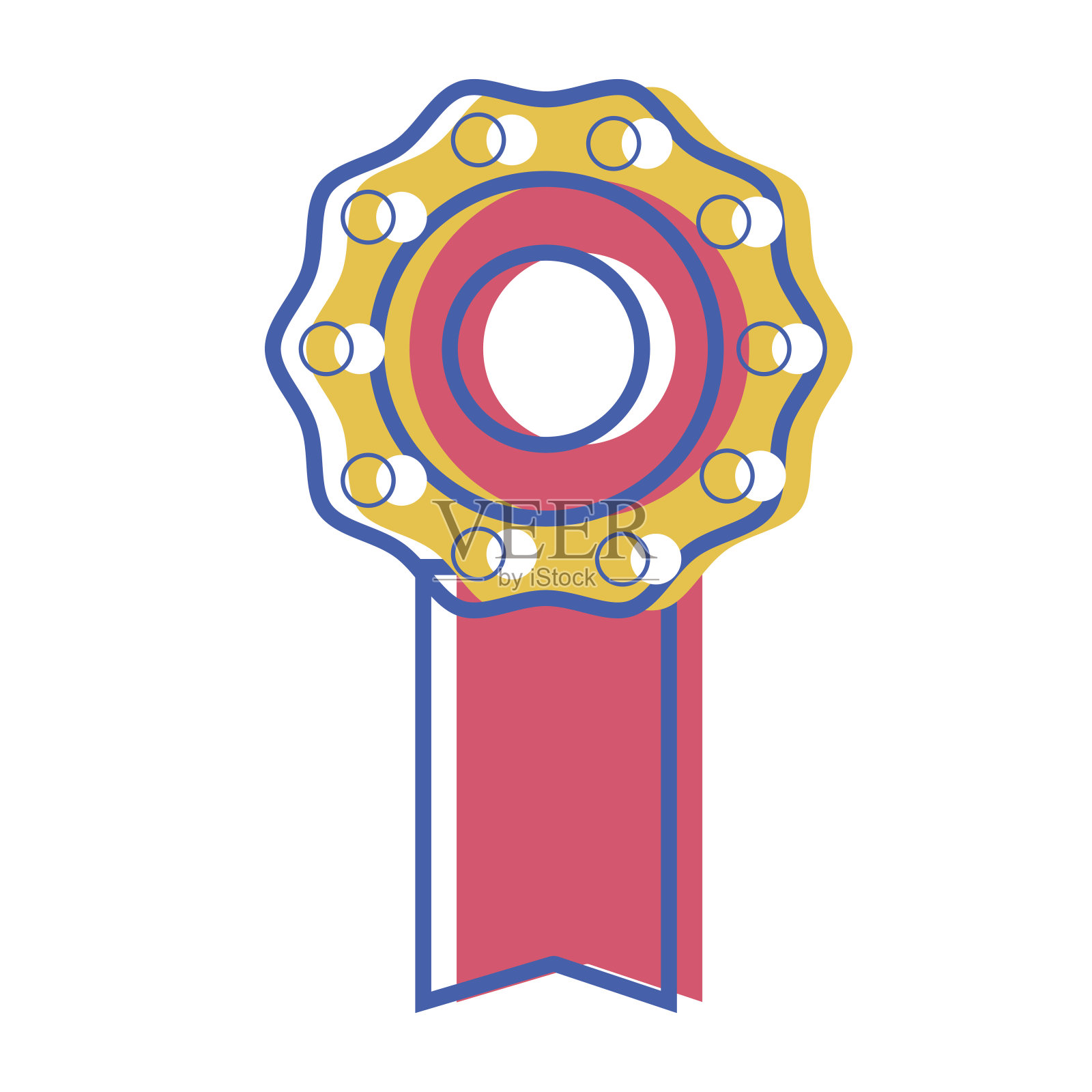 奖牌标志给比赛的获胜者插画图片素材