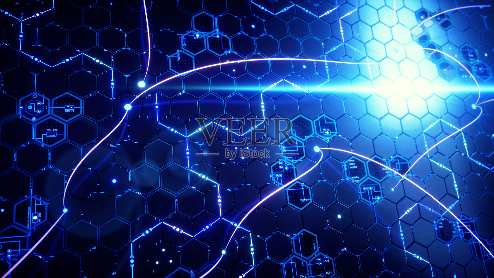 蜂窝网络的蓝色照片摄影图片