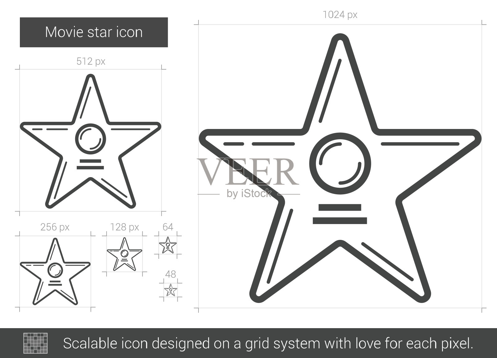 电影明星线图标图标素材