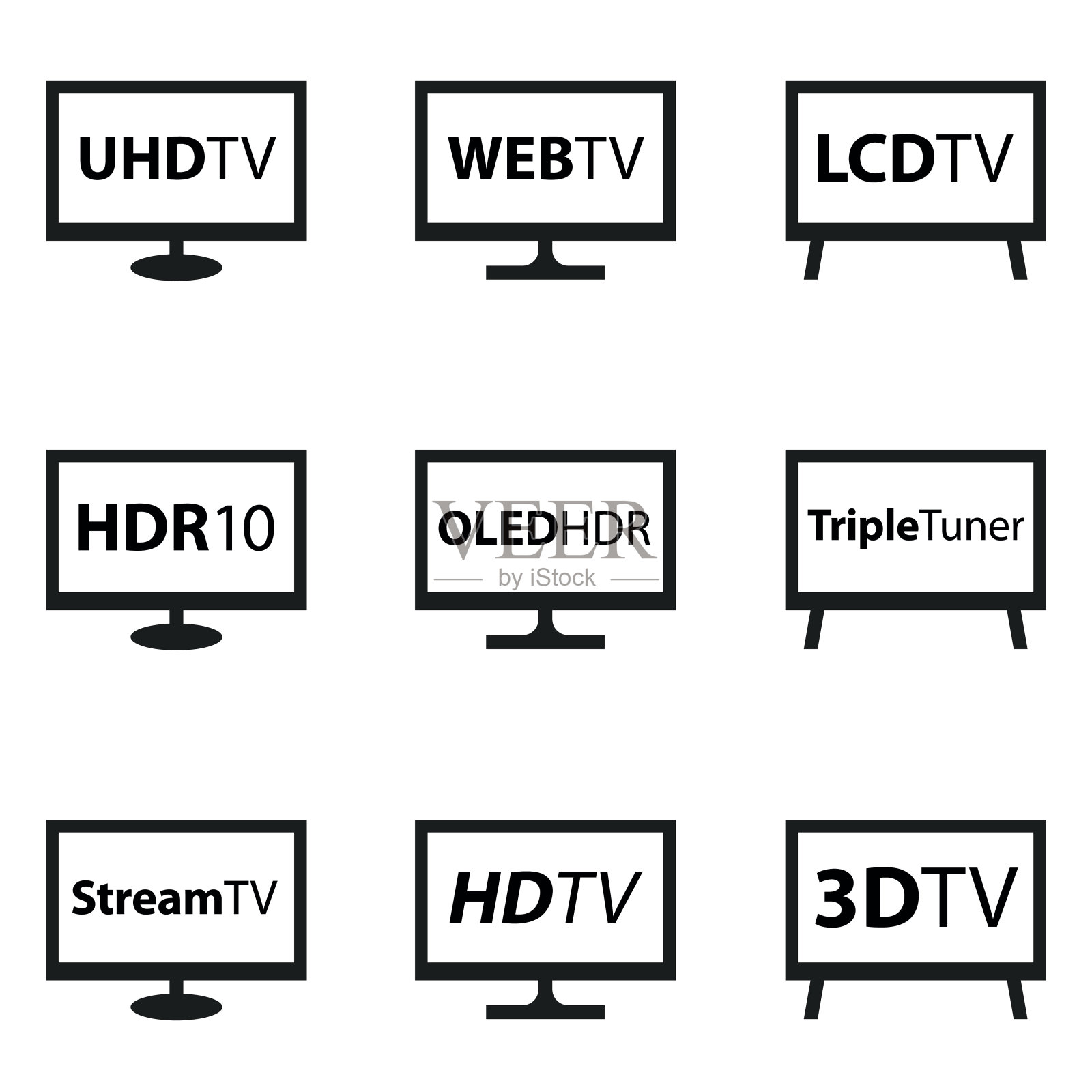 电视图标设置设计元素图片