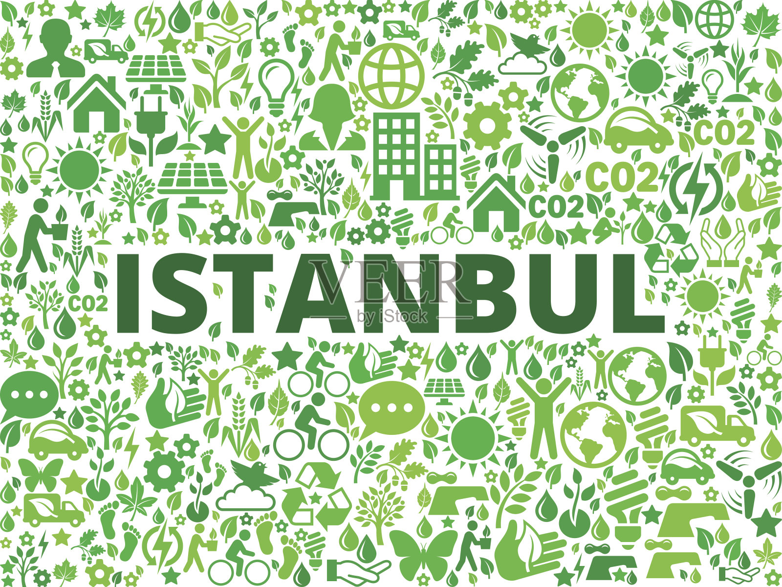 伊斯坦布尔环境保护矢量图标模式插画图片素材