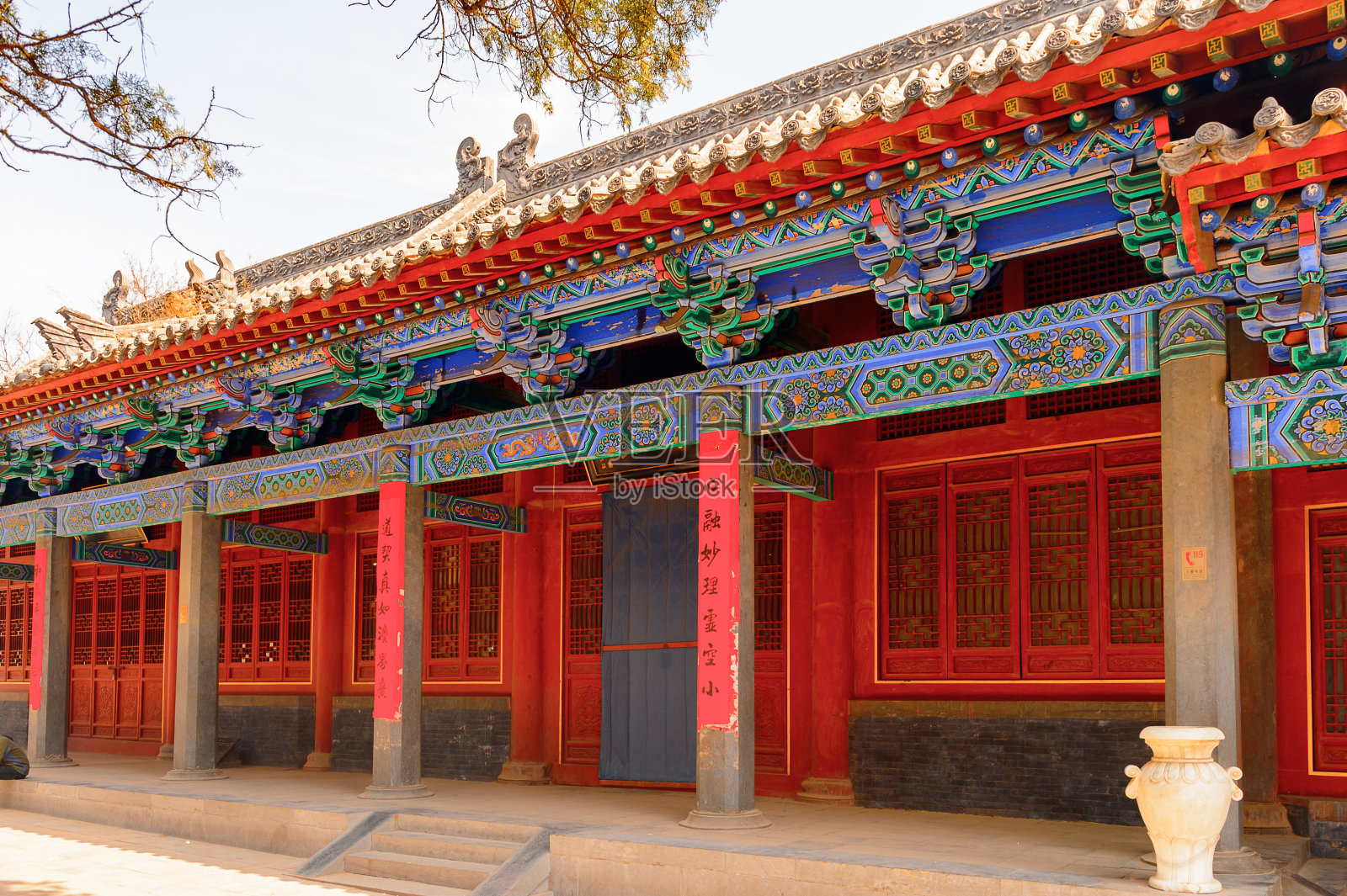 在正宗少林寺(少林寺)的宝塔，一个禅宗佛教寺庙。联合国教科文组织世界遗产照片摄影图片