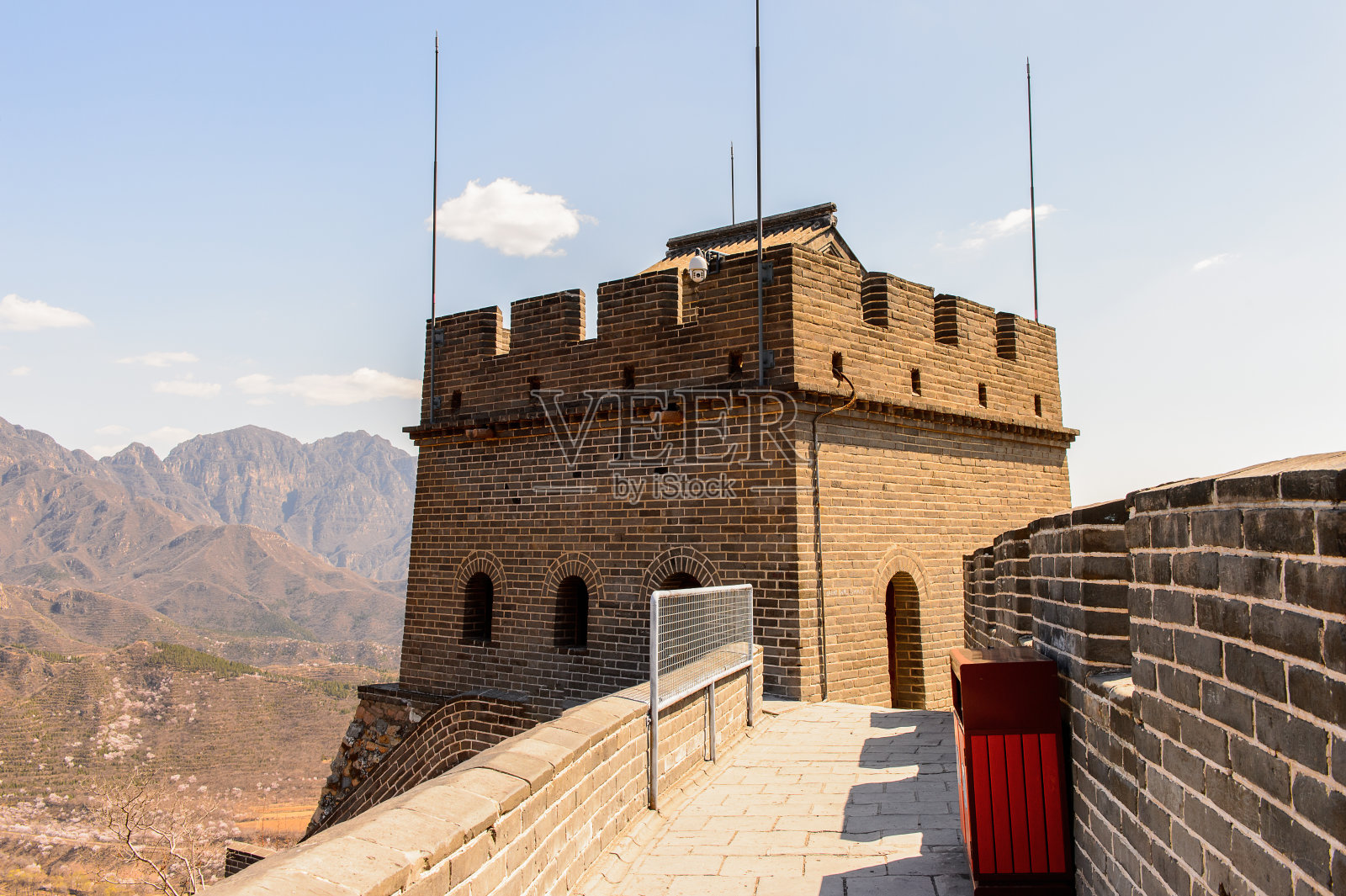 中国长城的一部分。世界七大奇迹之一。联合国教科文组织世界遗产照片摄影图片