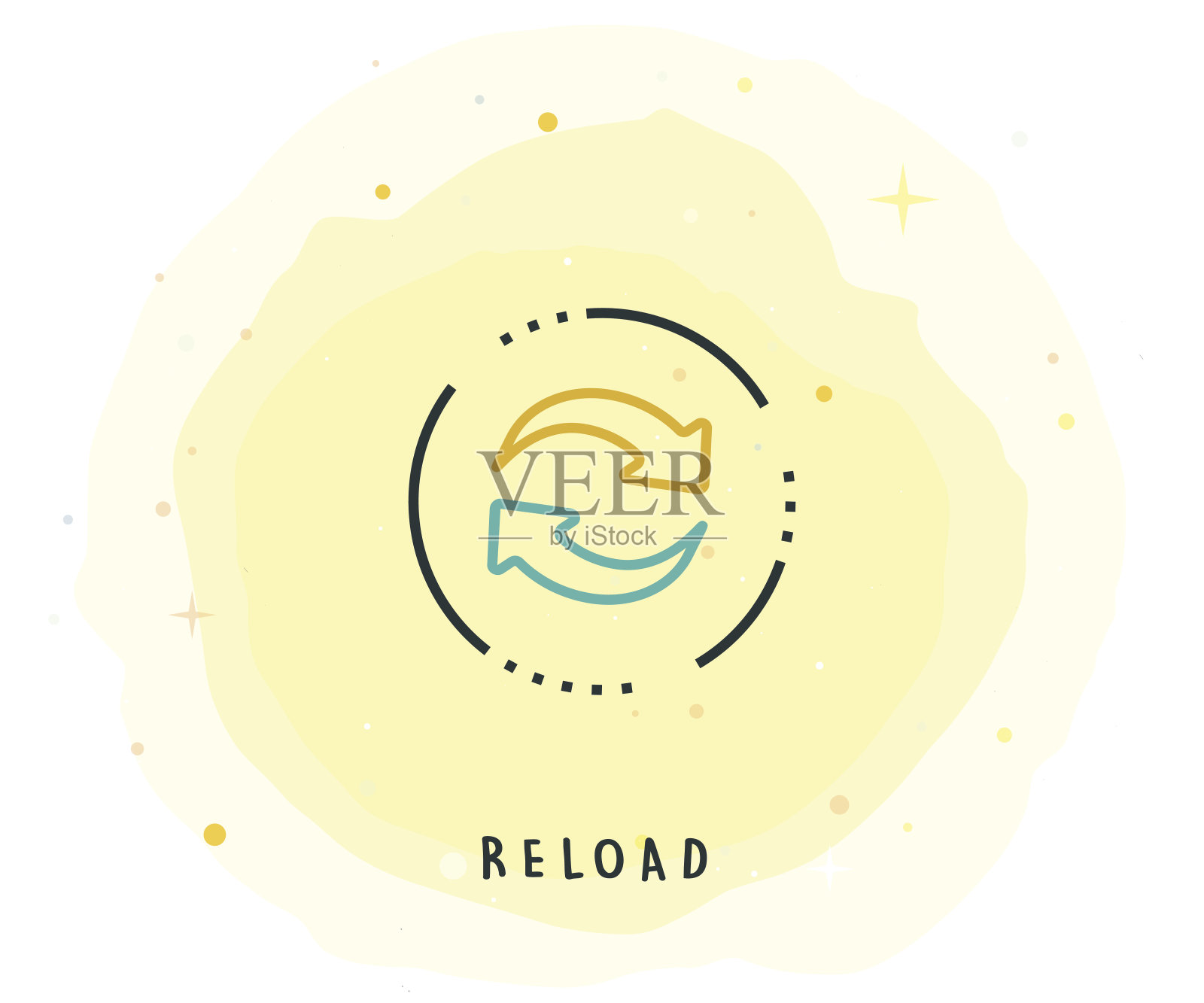 用水彩补丁重新加载图标插画图片素材