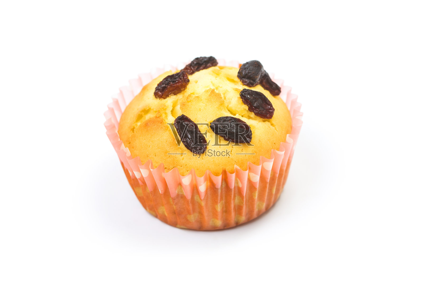 葡萄干松饼蛋糕照片摄影图片