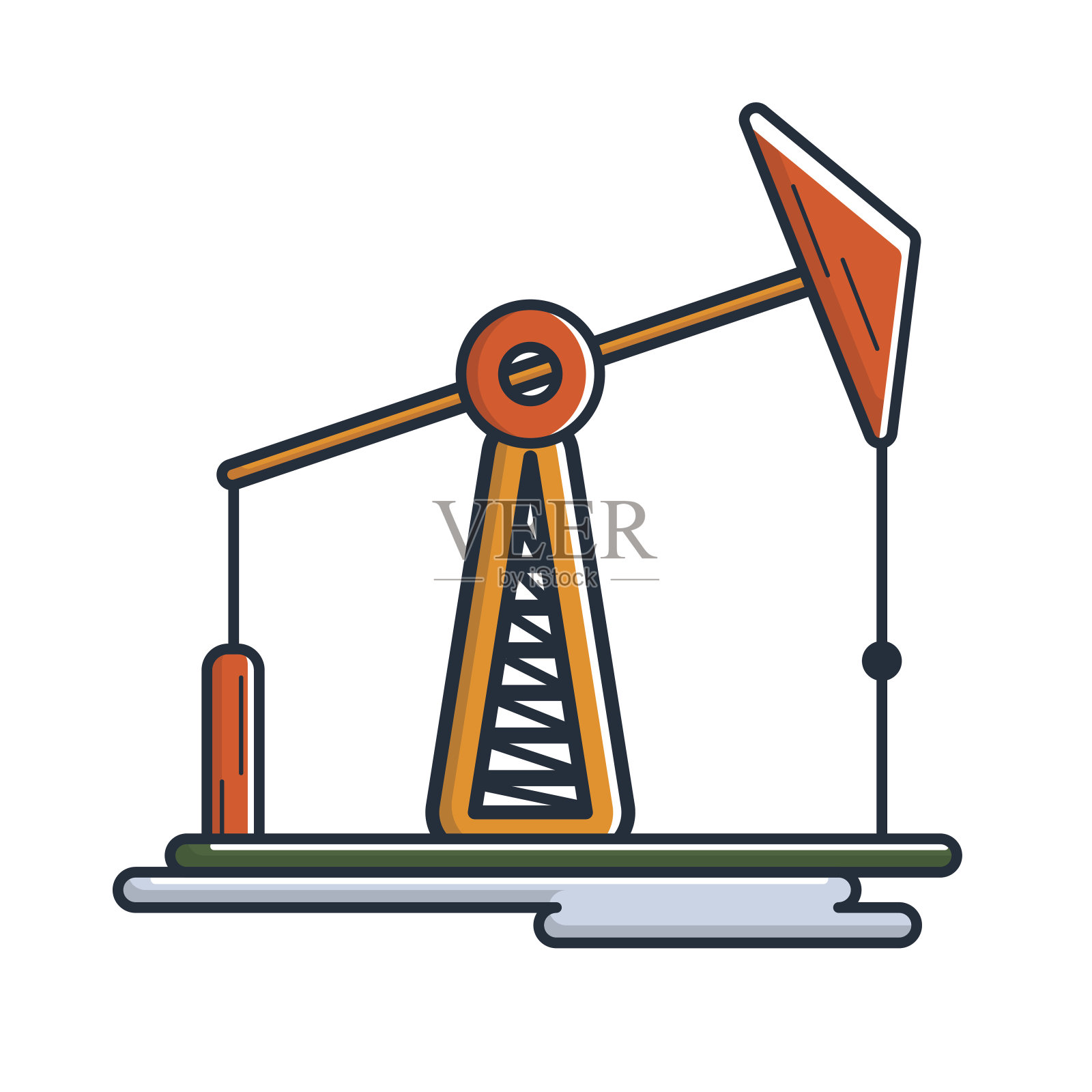 石油钻塔图标插画图片素材