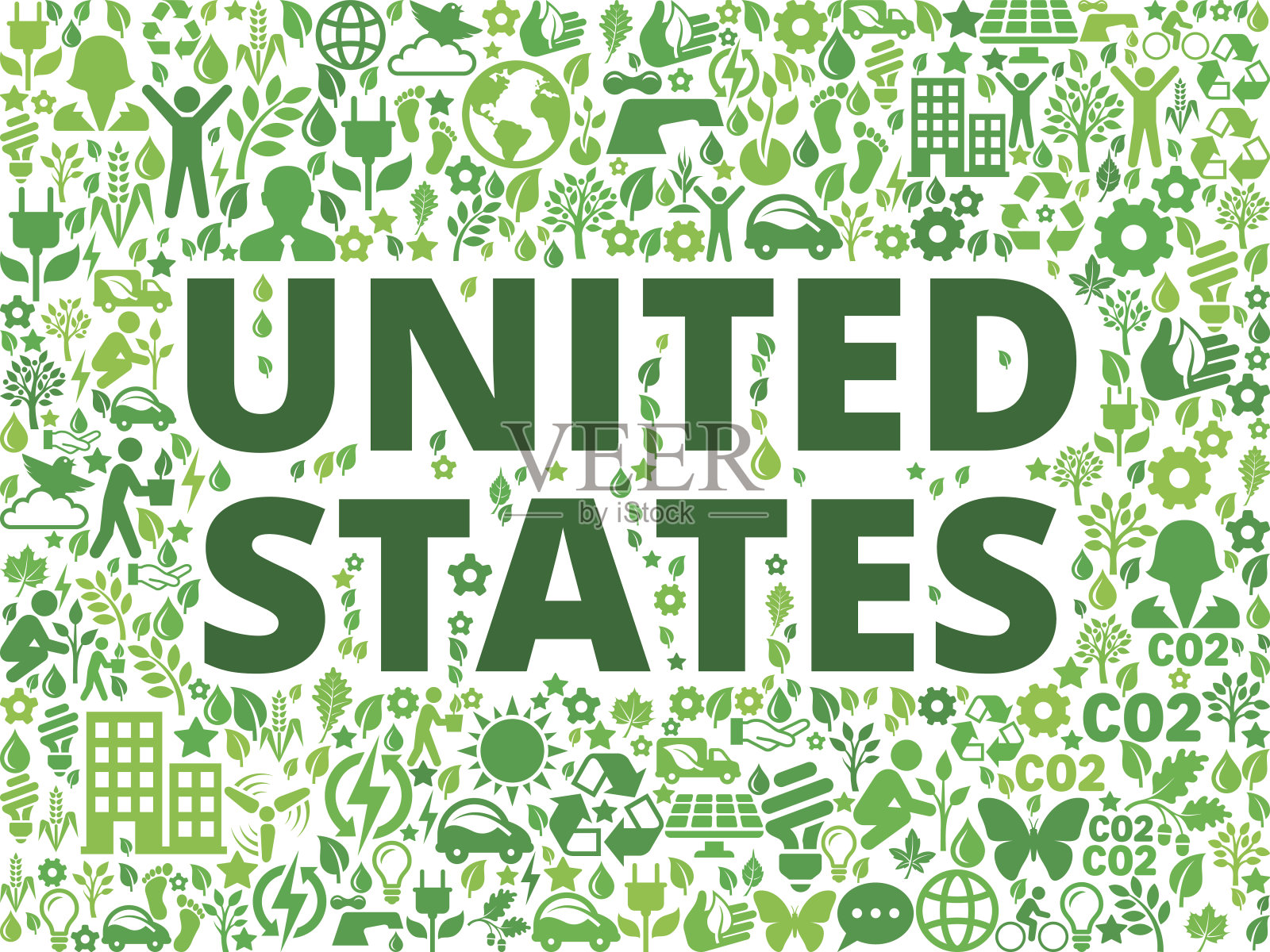 美国环境保护矢量图标模式插画图片素材