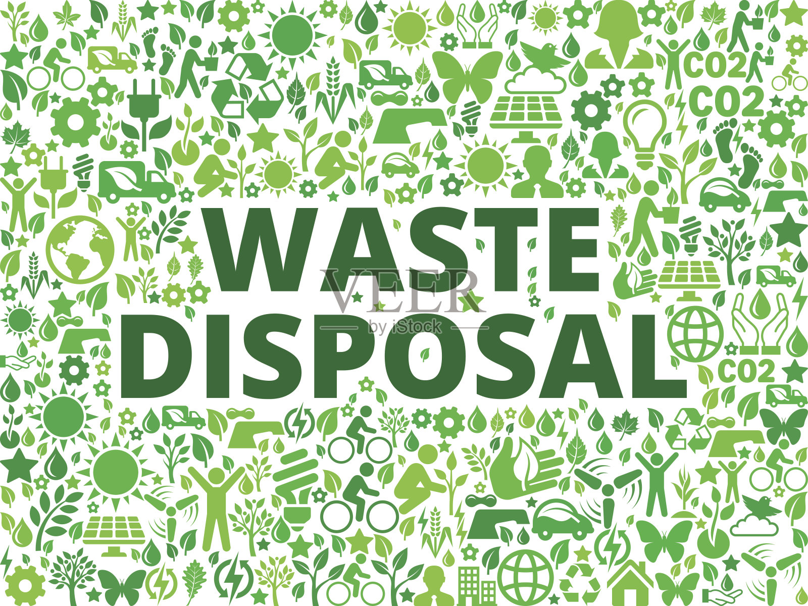 废物处置环境保护向量图标模式插画图片素材