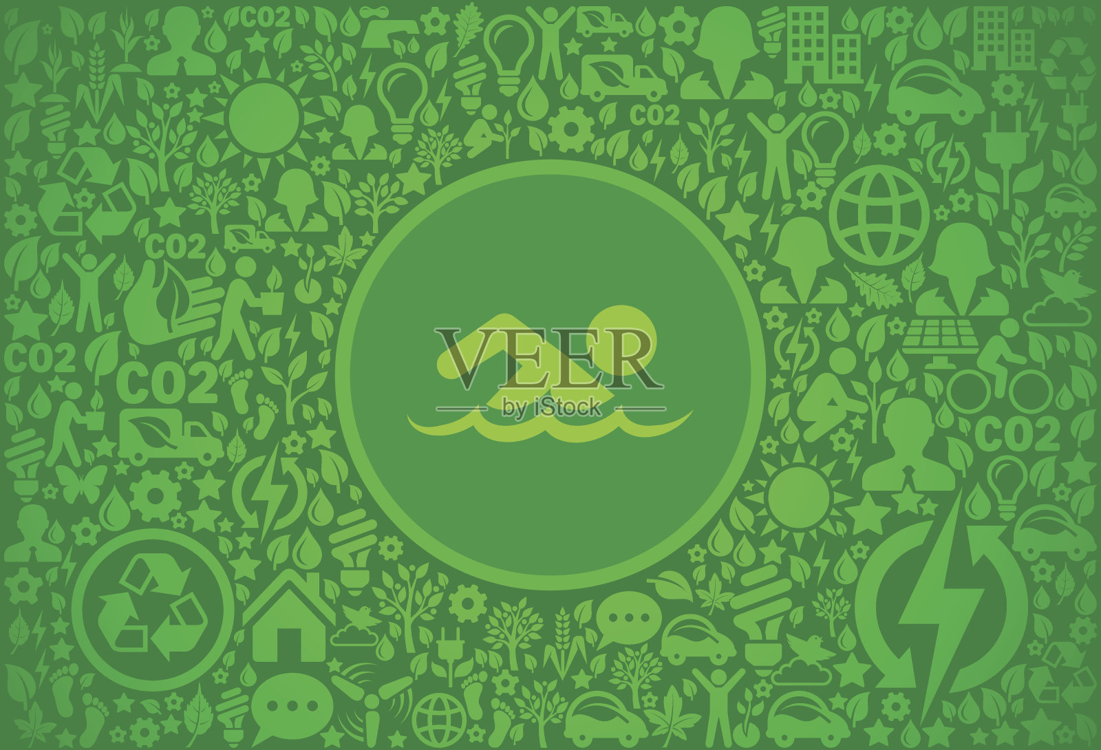 游泳环境绿色矢量图标模式插画图片素材