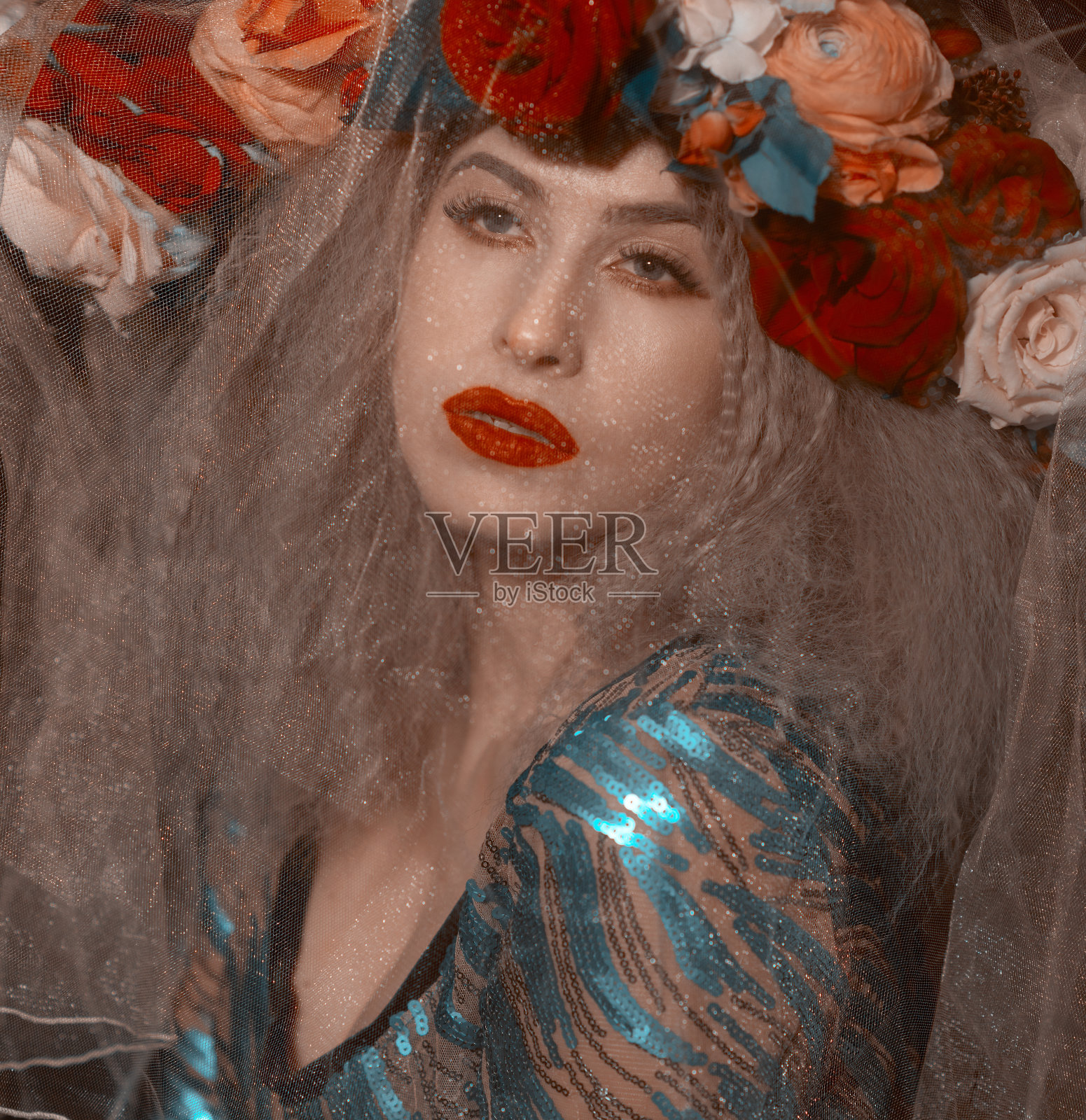 魅力时尚模特在工作室照片摄影图片