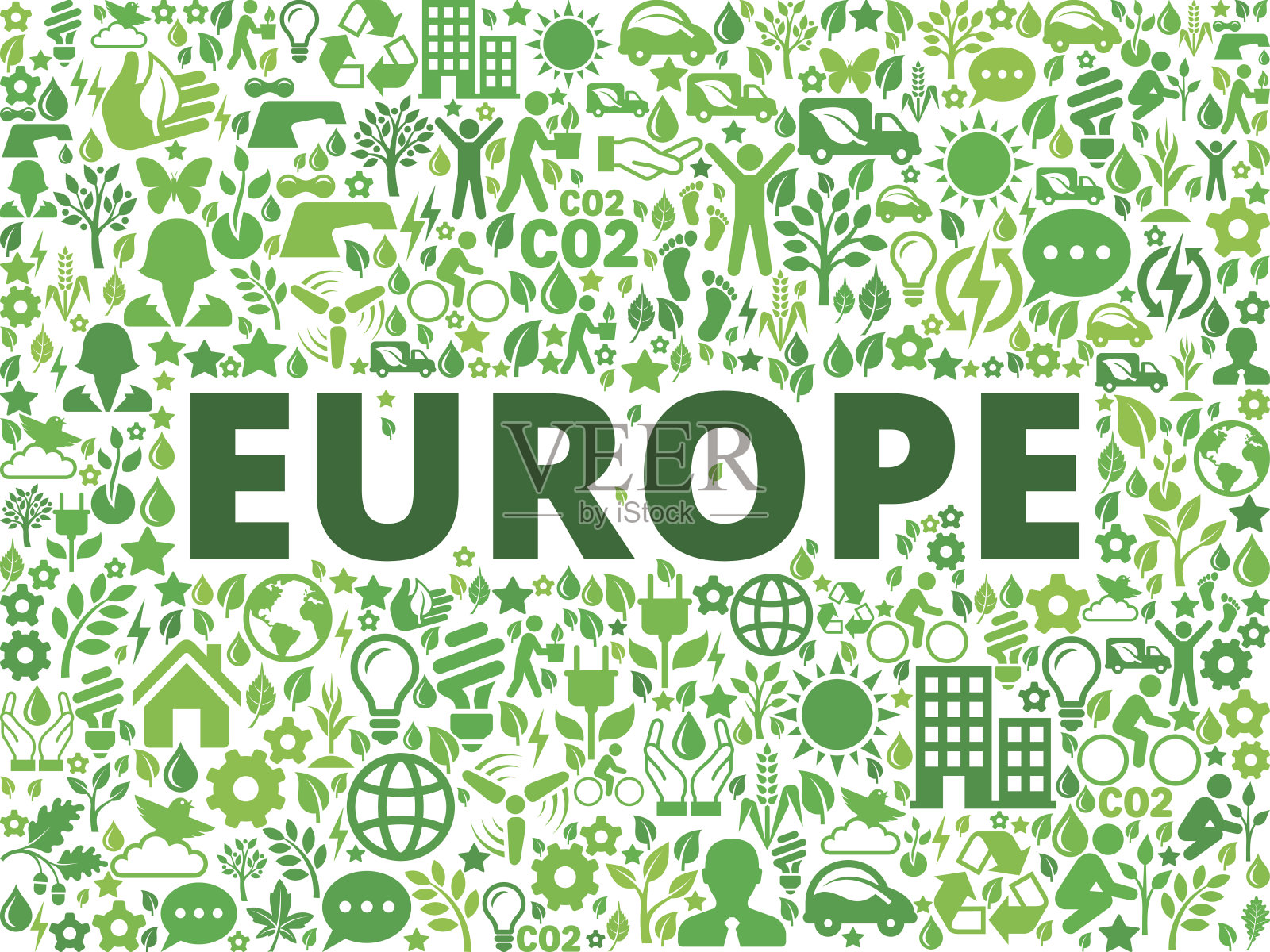 欧洲环境保护矢量图标模式插画图片素材