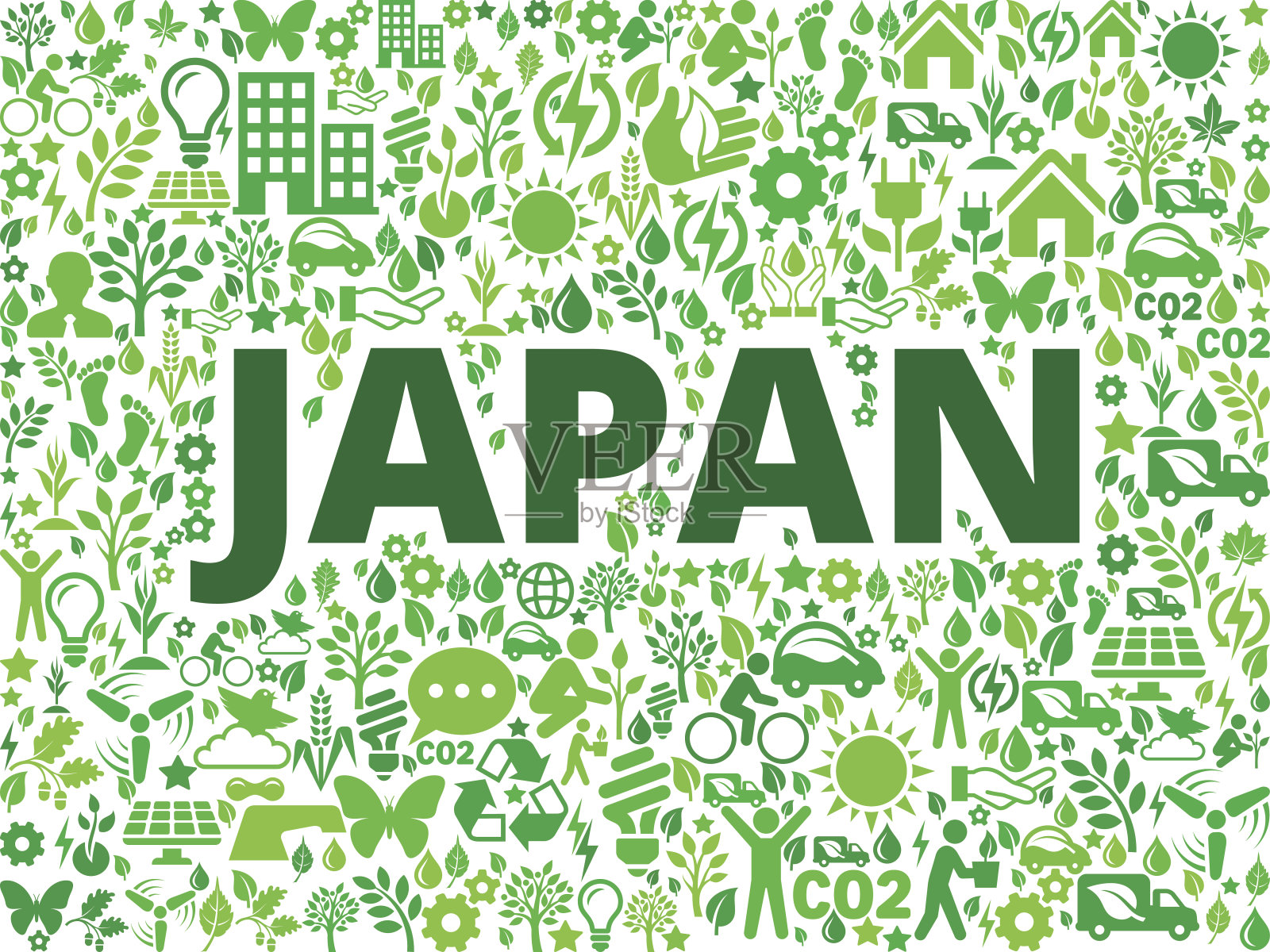 日本环境保护矢量图标模式插画图片素材
