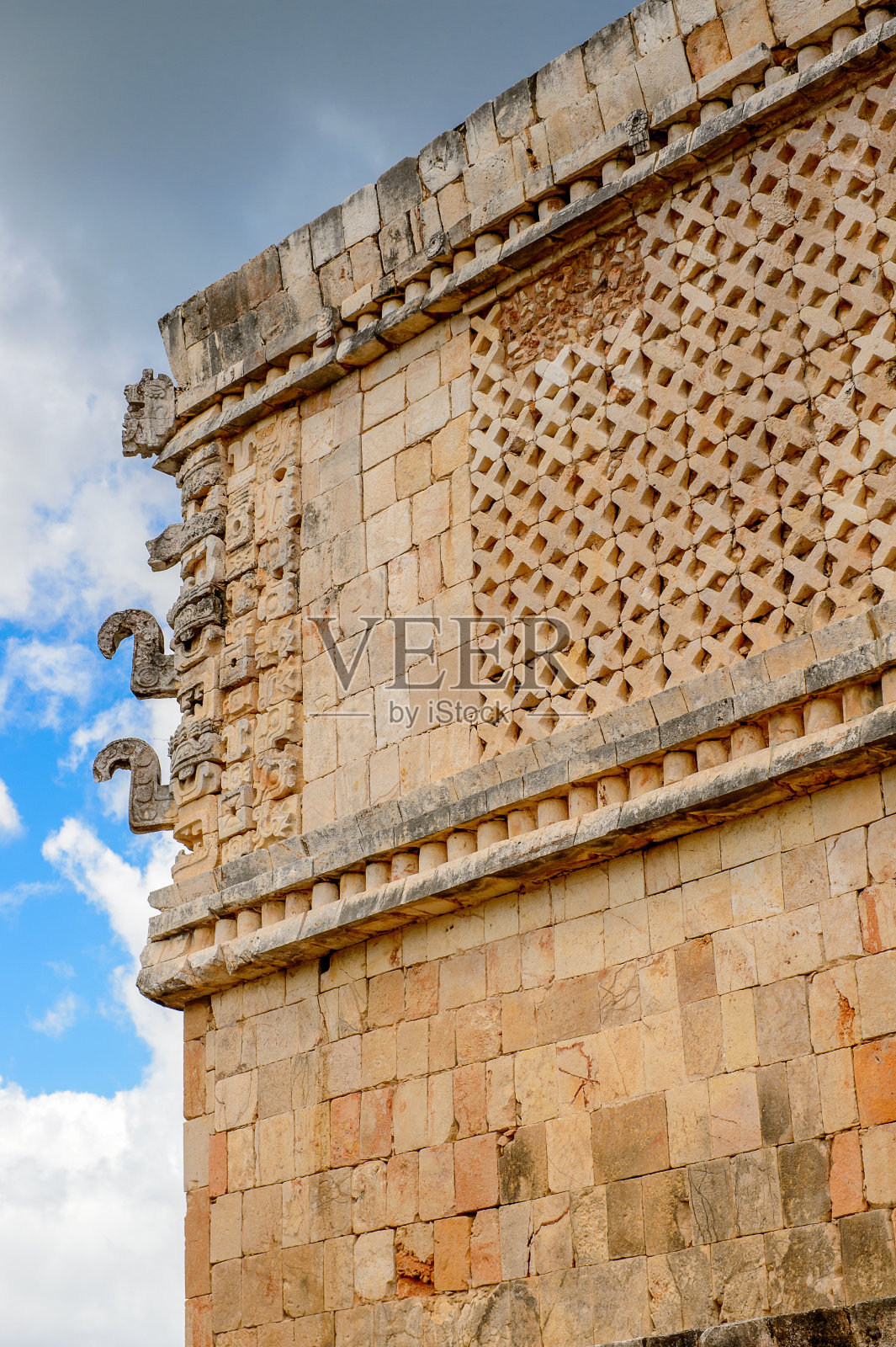 Uxmal遗址，一个古典时期的古玛雅城市。玛雅文化最重要的考古遗址之一。联合国教科文组织世界遗产照片摄影图片