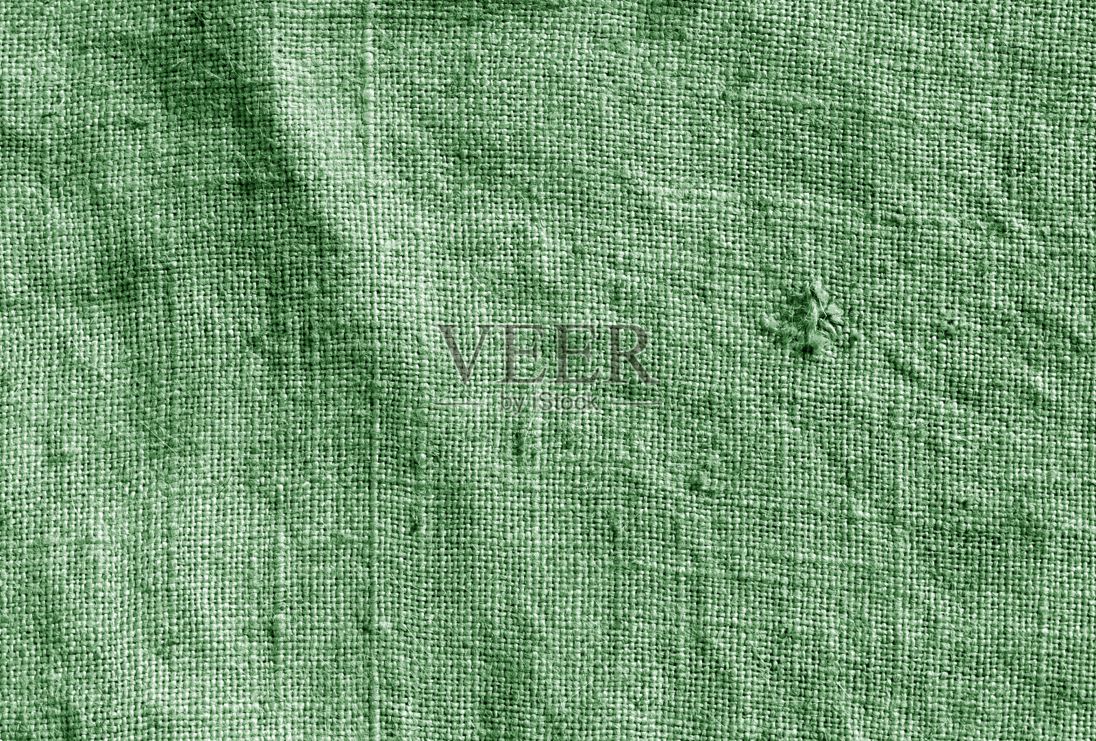 绿色麻袋布图案。照片摄影图片