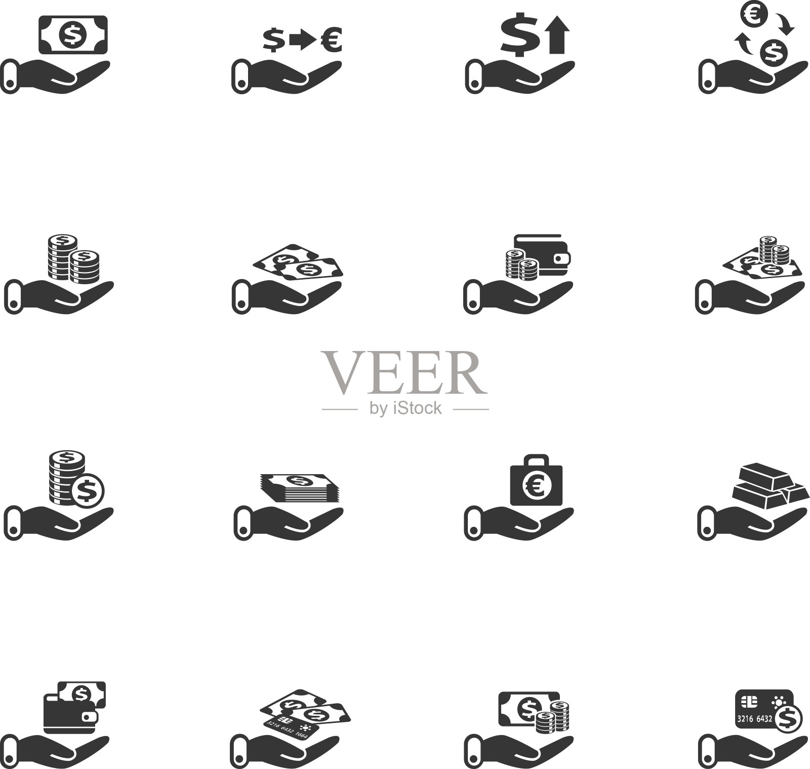 手和金钱图标集图标素材