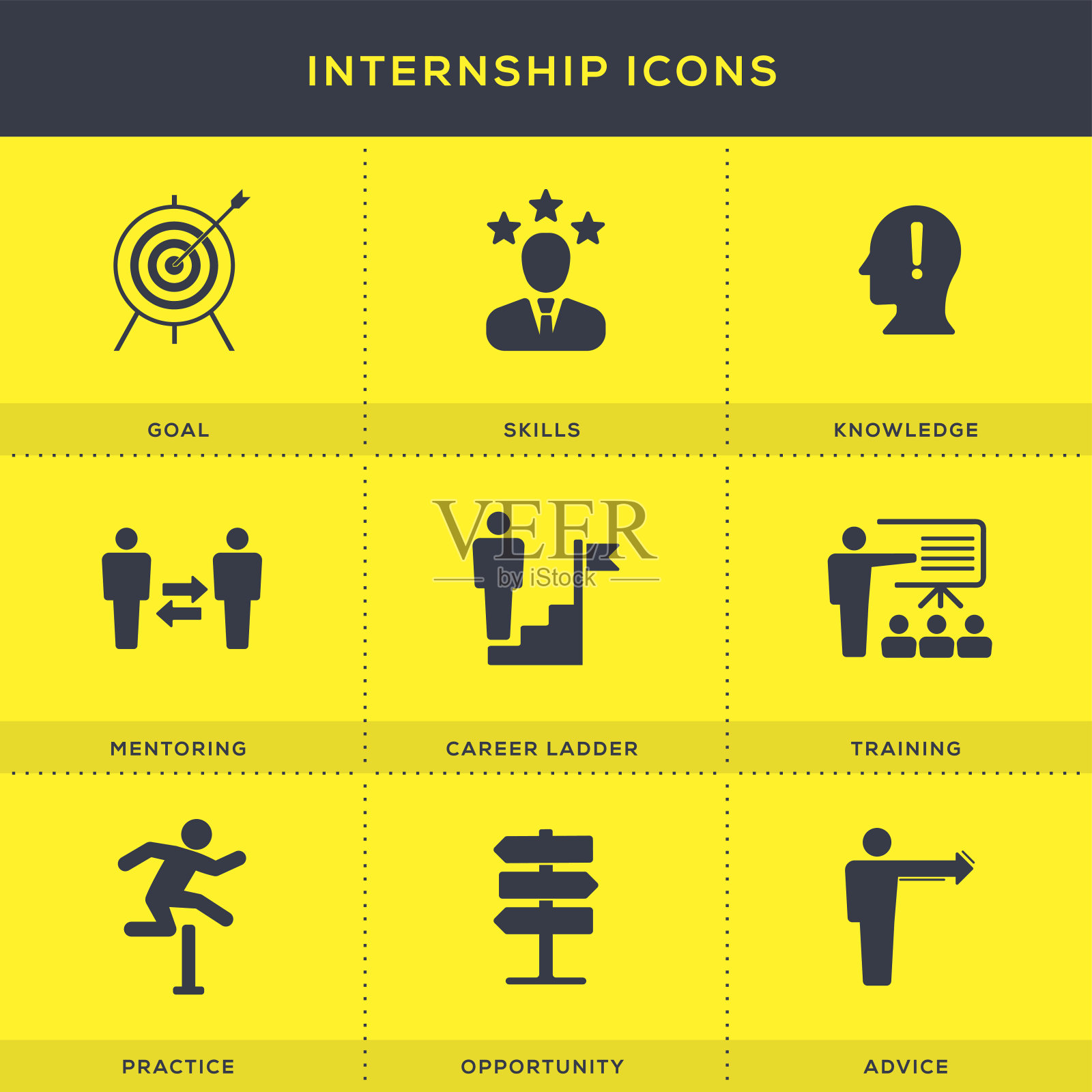 实习图标设置插画图片素材