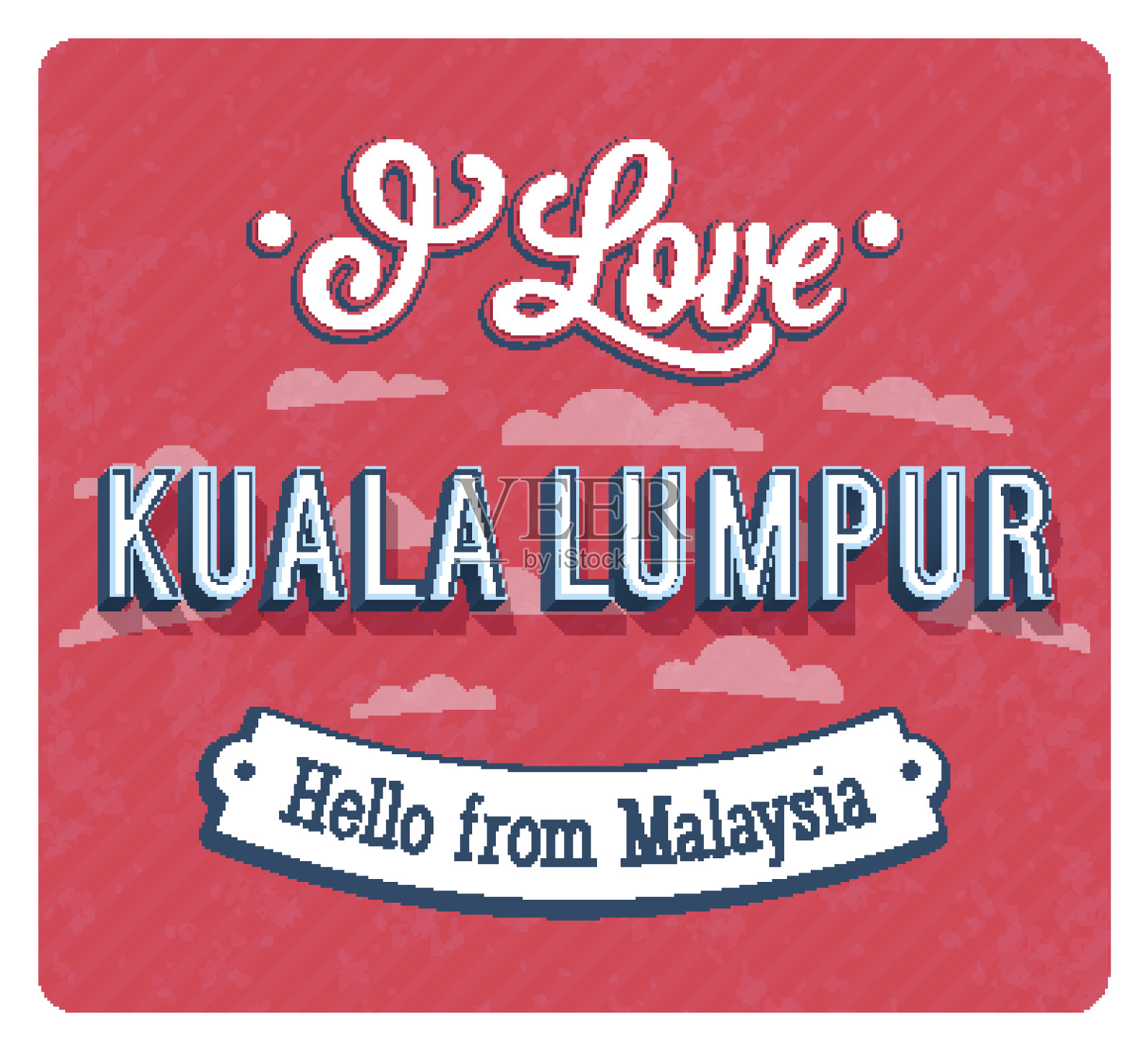 从马来西亚吉隆坡领取卡片。插画图片素材