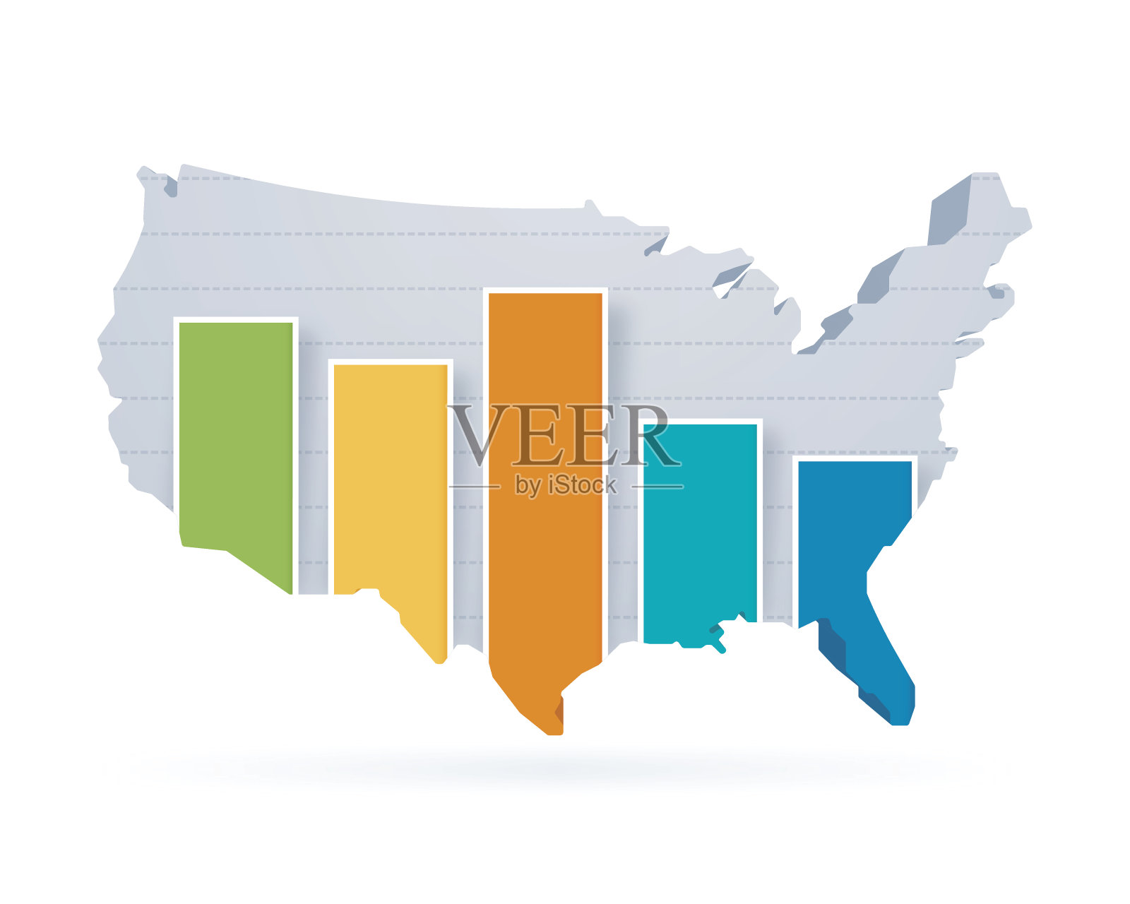 美国统计条形图设计模板素材