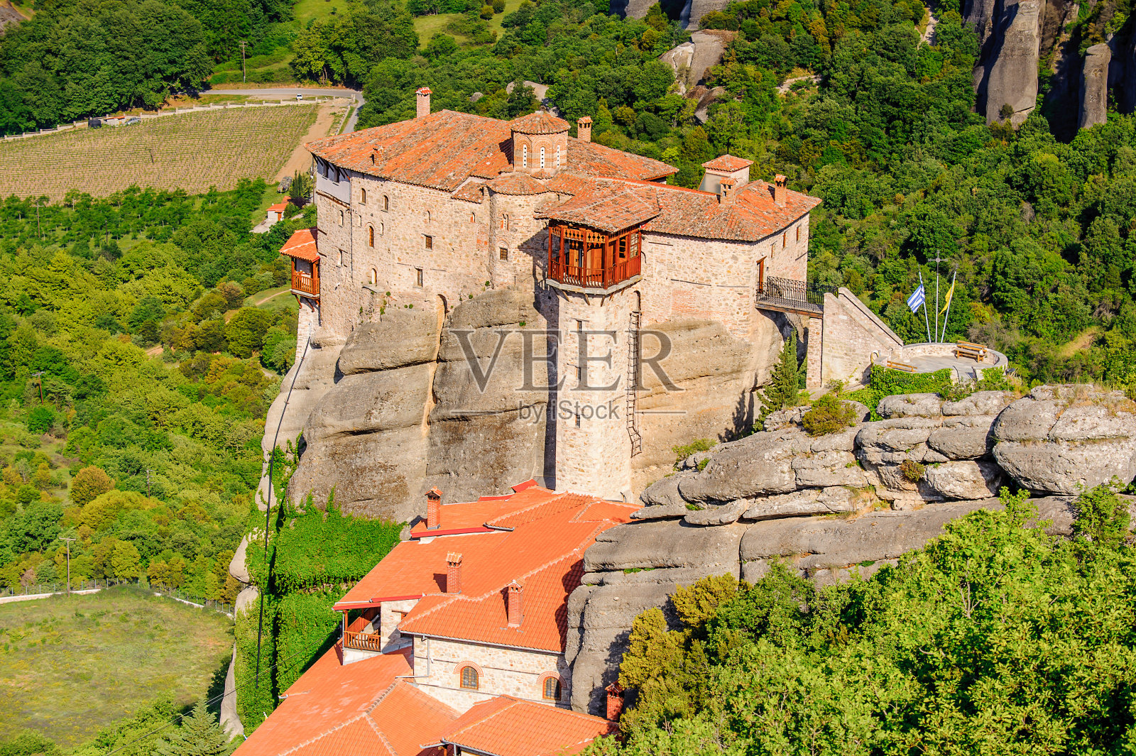 希腊色萨利迈泰奥拉山区修道院建筑群照片摄影图片