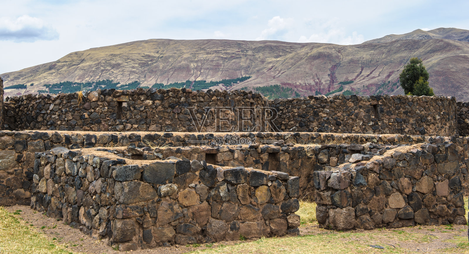 南美洲秘鲁库斯科地区维拉科查神庙遗址照片摄影图片