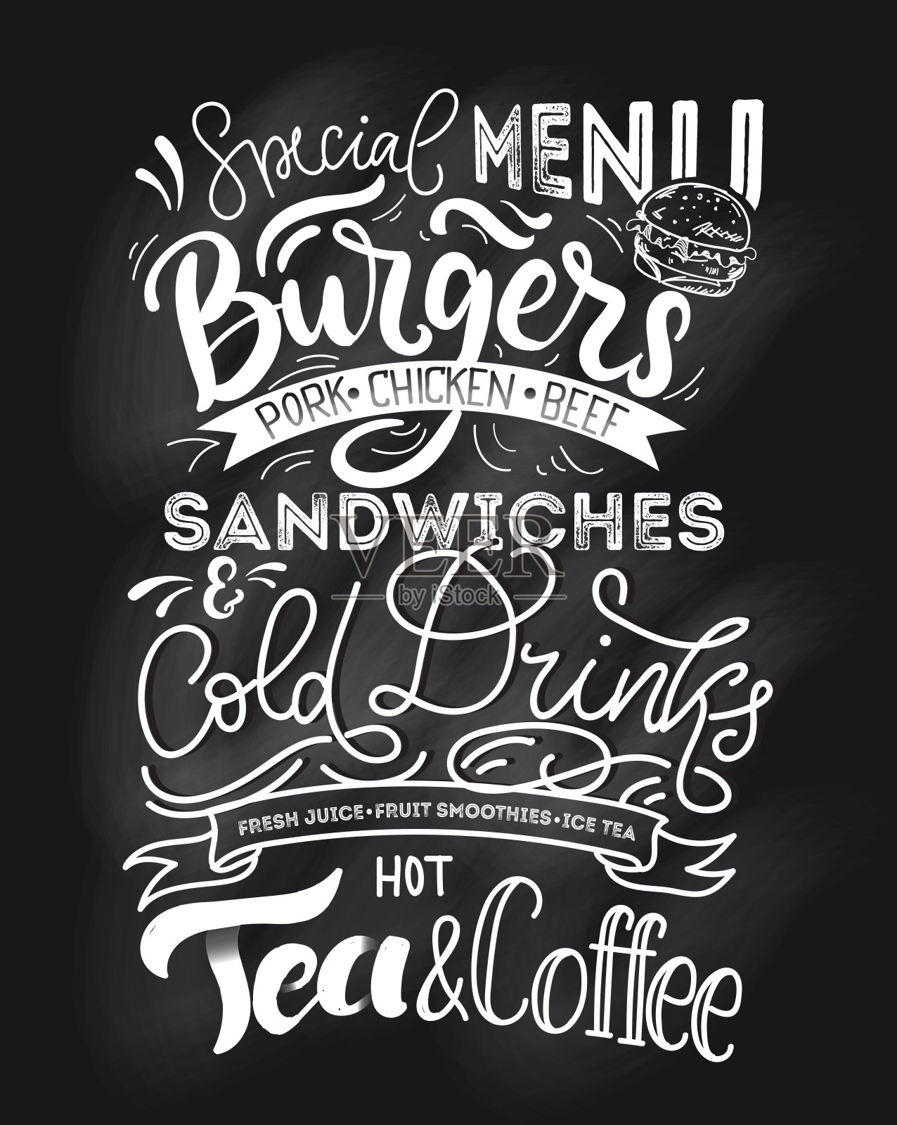 快餐的黑板菜单插画图片素材