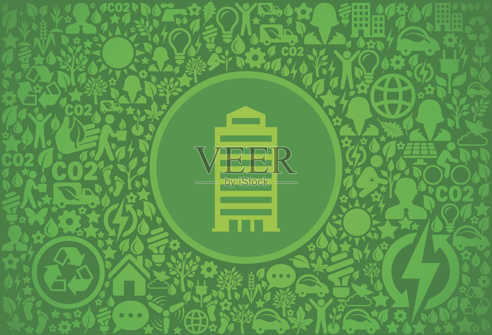 建筑环境绿色矢量图标模式插画图片素材