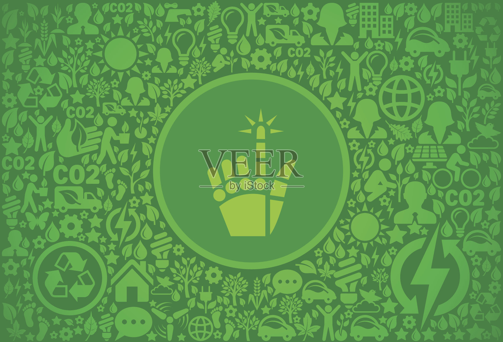 机器人环境绿色矢量图标模式插画图片素材